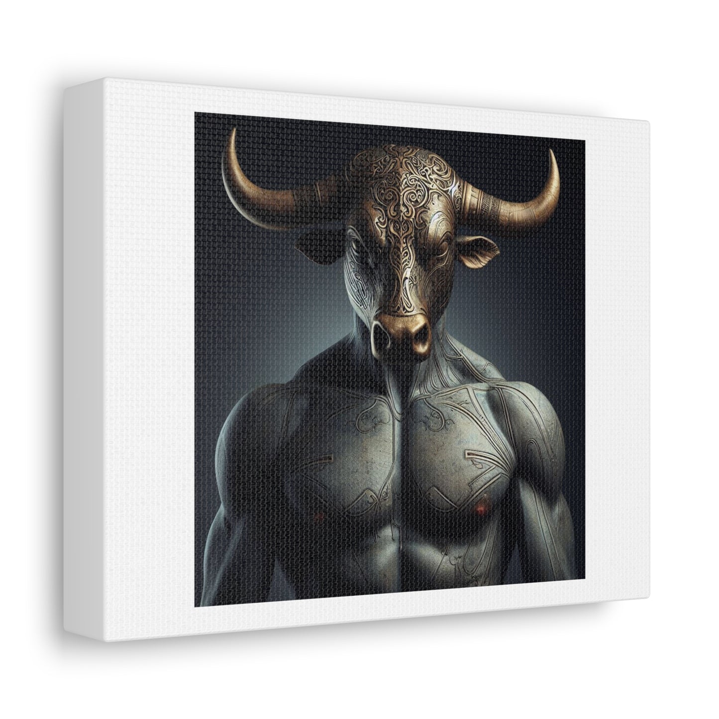 Abstract Bull's Head Artwork 'Designed by AI' Art Print on Canvas