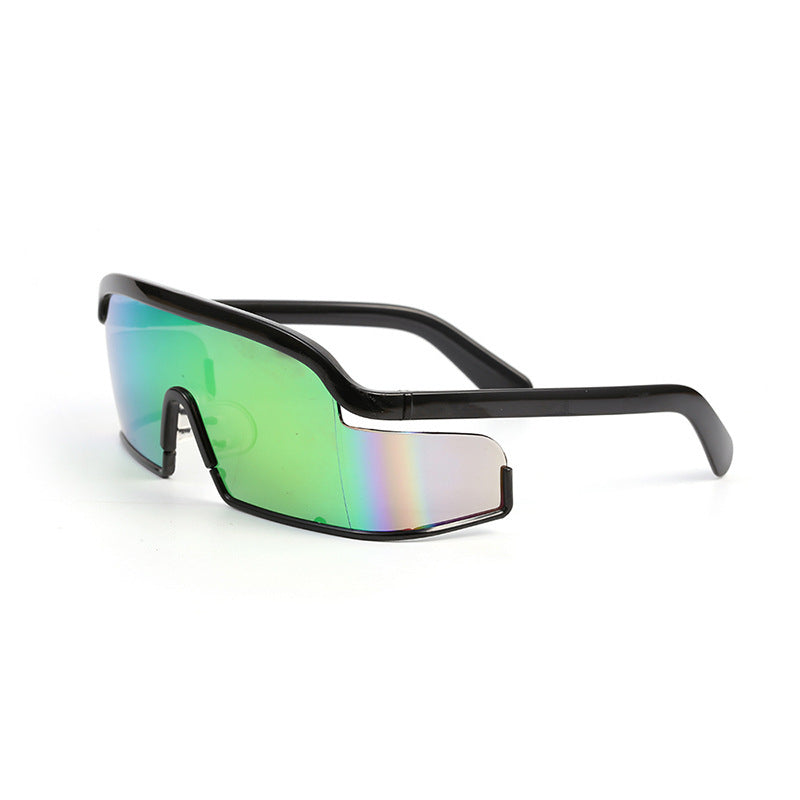 Fashion Large Rim Colourful Wraparound Sunglasses