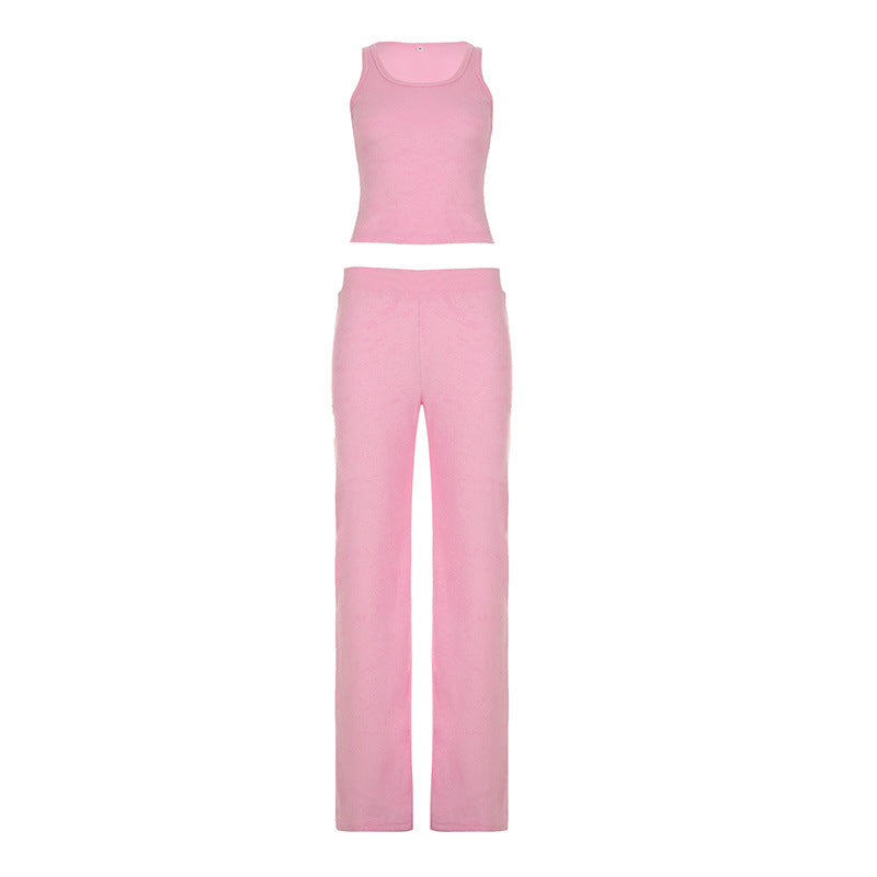 Sportswear Three-Piece. Zipper Hoodie Top, Vest and Pants Casual Suit