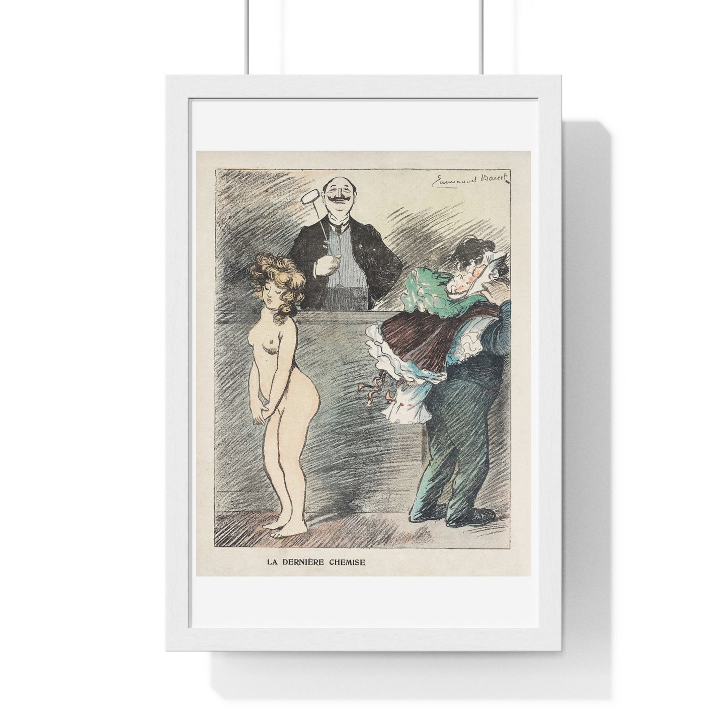 Veilinghouder met een Naakte Vrouw (1905) by Anonymous, from the Original, Framed Art Print