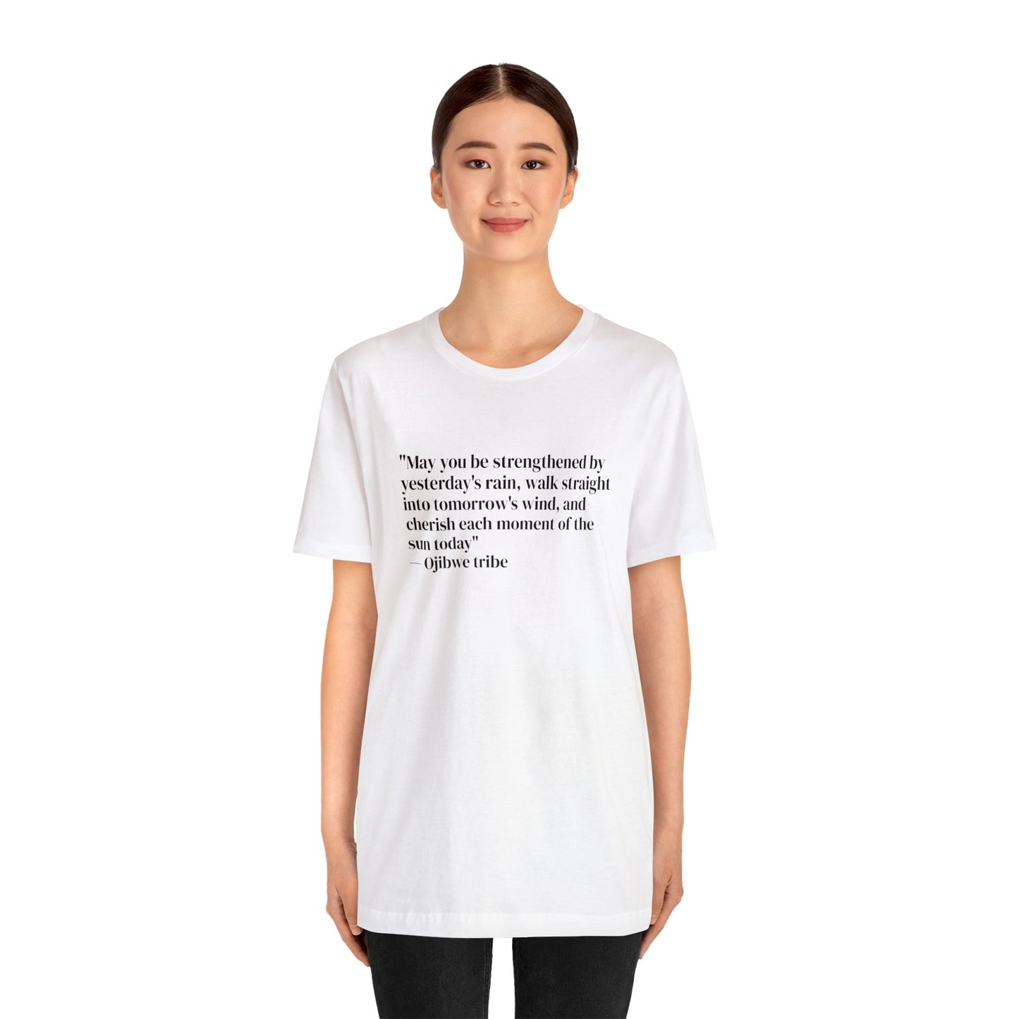 'Gratitude' Ojibwe Native American Tribe Quote, Soft Jersey T-Shirt