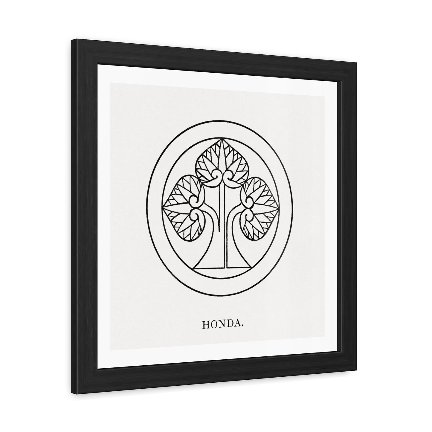 Honda, Japanese Tree Illustration, from the Original, Wooden Framed Print