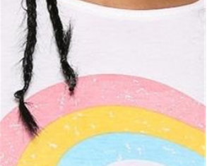 Feelin' Good White T-Shirt, Rainbow Print