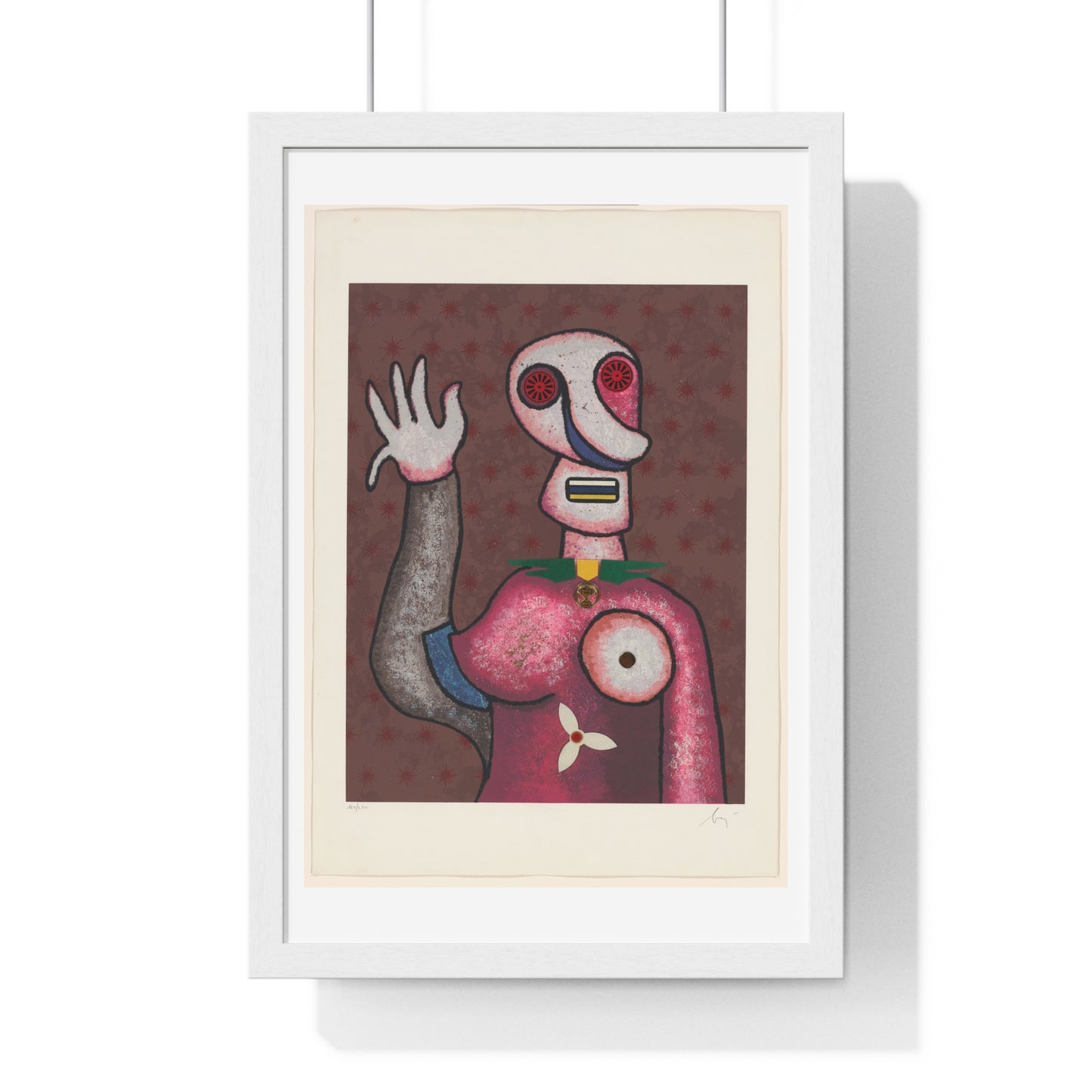 Zwaaiende Ciguur (circa 2009) Artist Unknown, from the Original, Framed Print