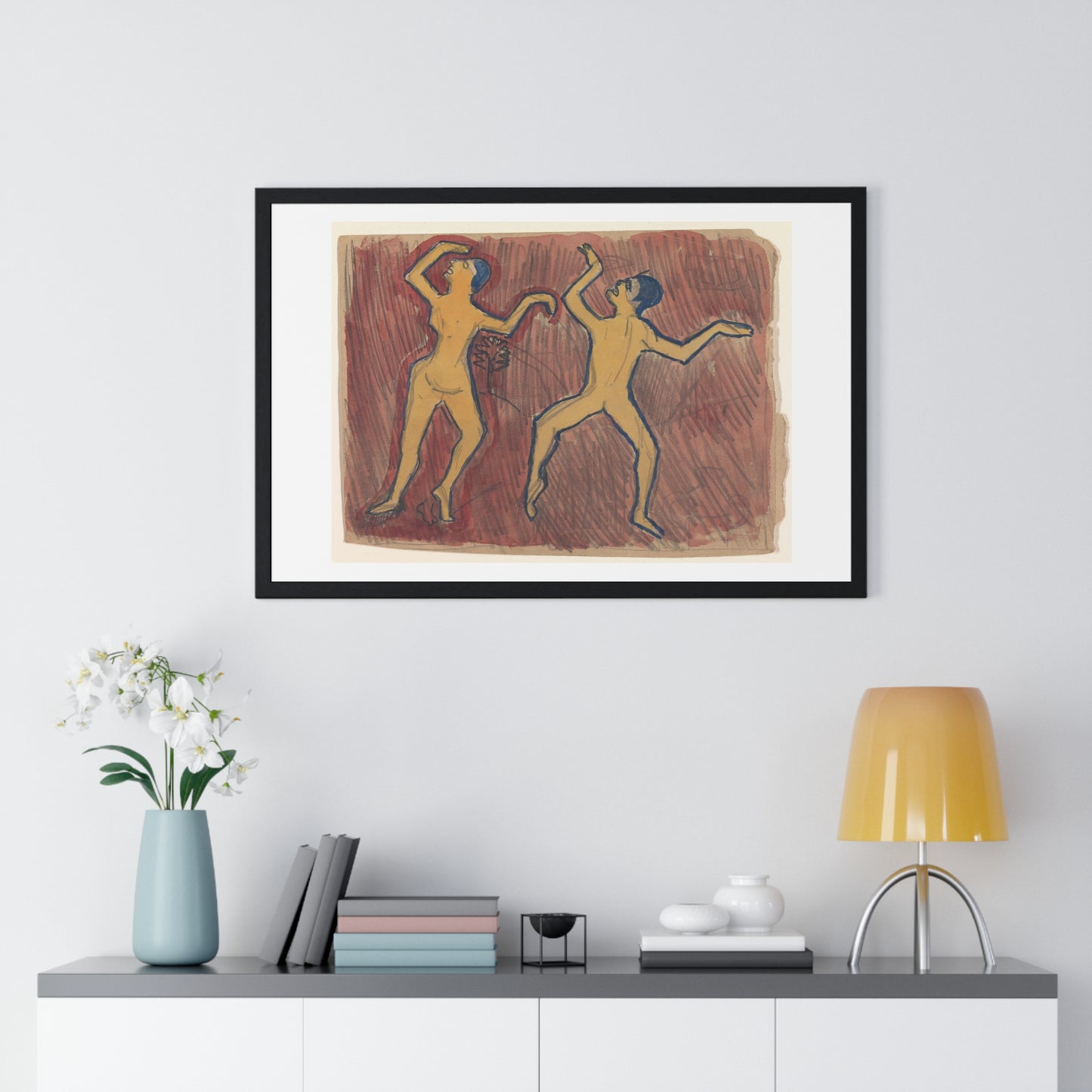 Study of Two Frenzied Dancers 'Cave of the Golden Calf' (1912) by Spencer Frederick Gore, from the Original, Framed Art Print