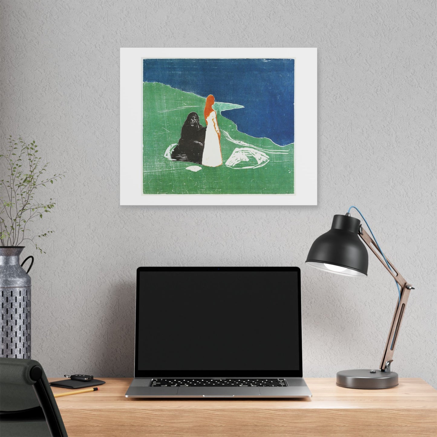 Two Women on the Shore (1898) by Edvard Munch, from the Original, Canvas Art Print