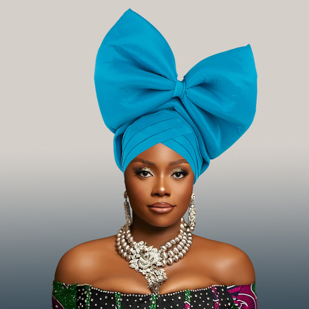 African Headdress Wedding Party Formalwear, Big Bow Hat