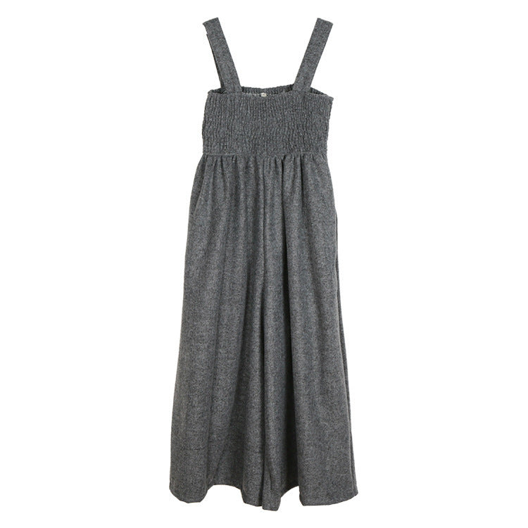 Women's Pleated Suspender Loose One-Piece Oversized Wide-Leg Pants