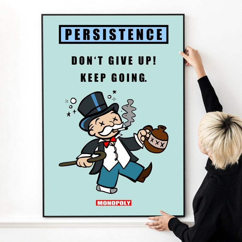 'No Risk No Reward' or 'Pay to Play' Art Gallery Living Room Decor, Monopoly Canvas Prints