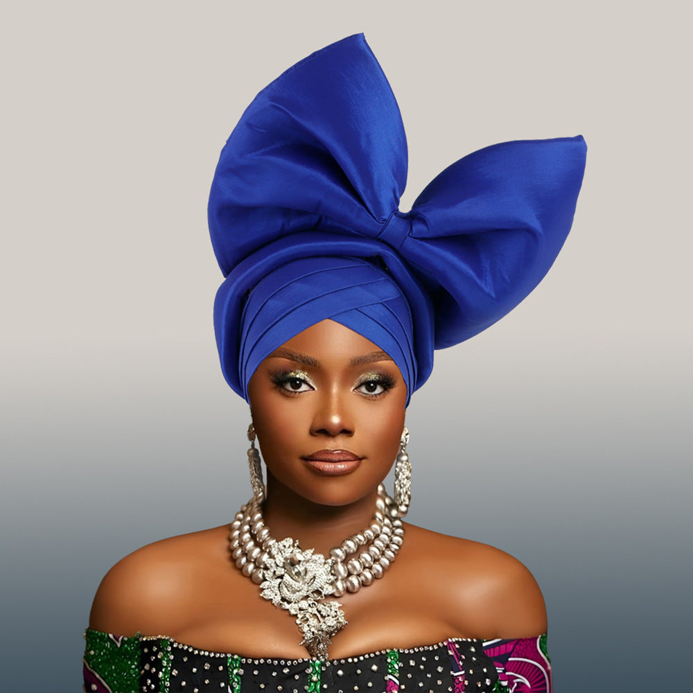 African Headdress Wedding Party Formalwear, Big Bow Hat