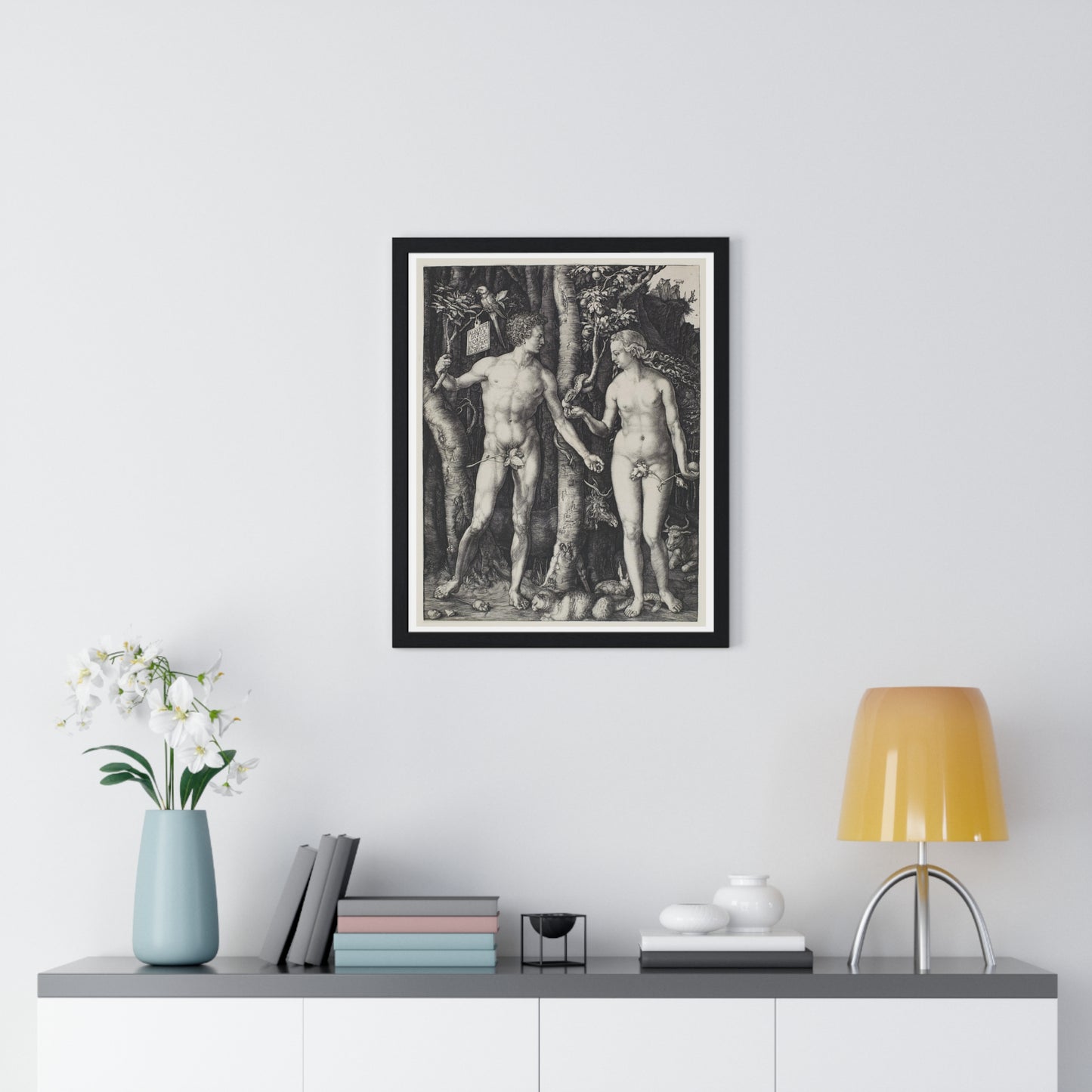 Adam and Eve (1504) by Albrecht Dürer from the Original, Framed Art Print