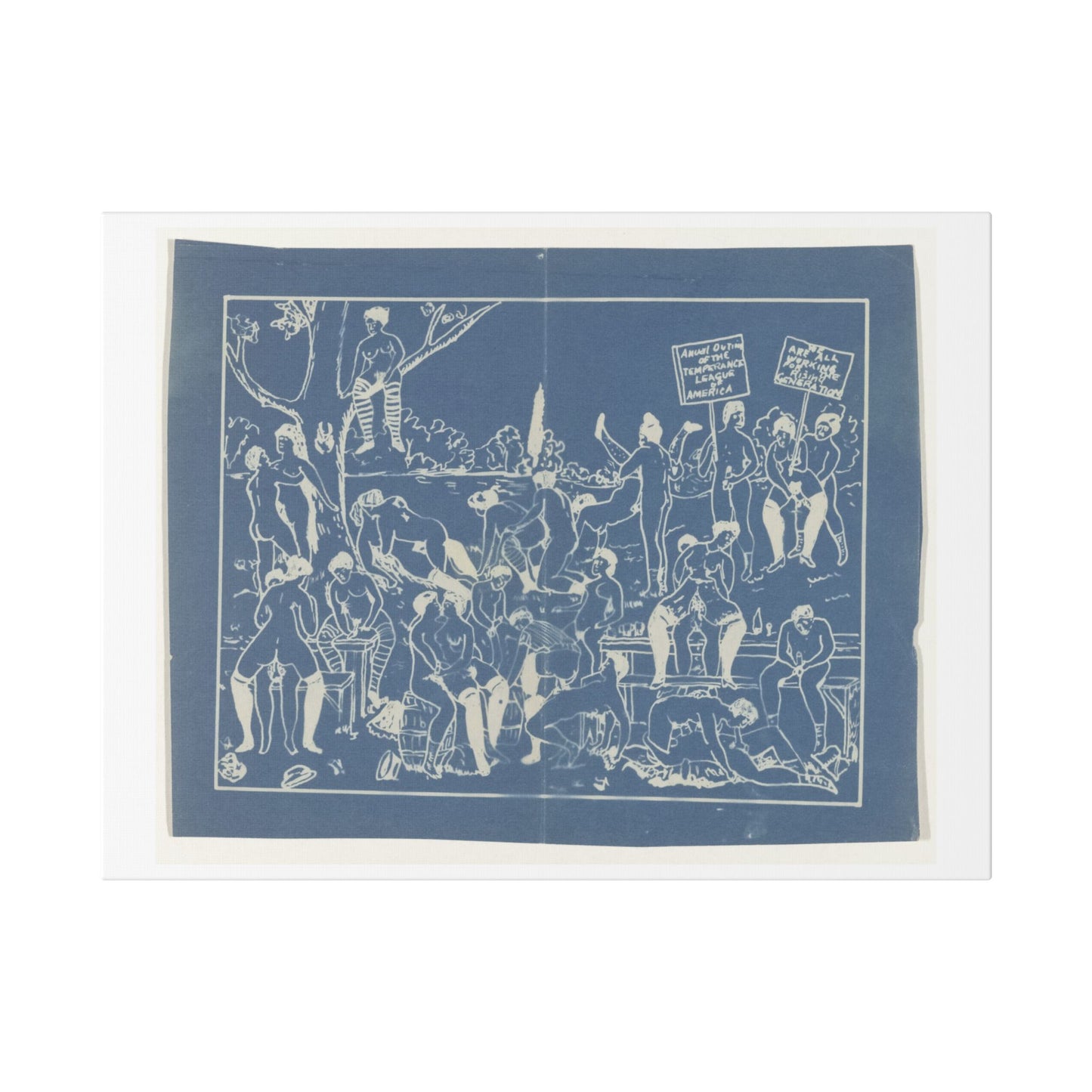 Fotoreproductie van Risqué Onderwerp, Tekening van een Orgie (circa 1900) by Anonymous, Canvas Art Print