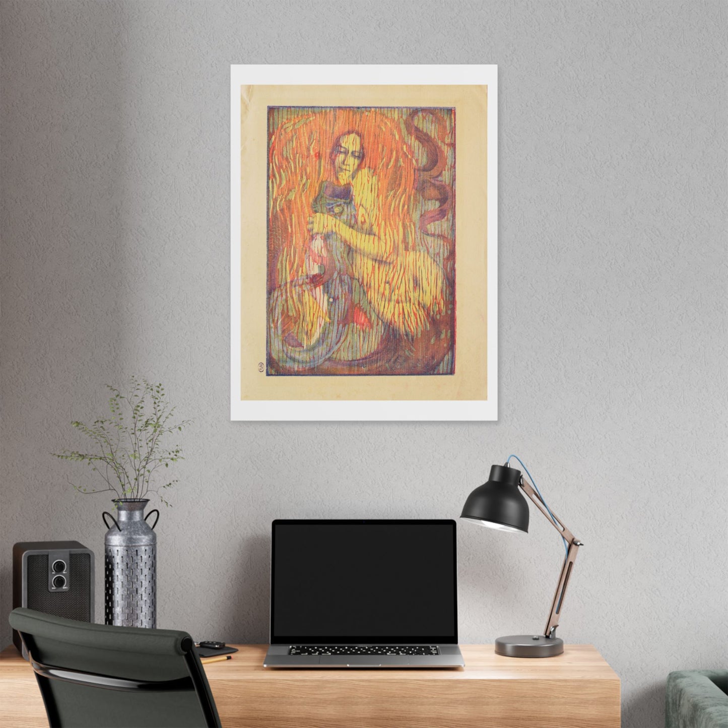 Playful Mermaid (1897) by Paul Herrmann, from the Original, Canvas Art Print