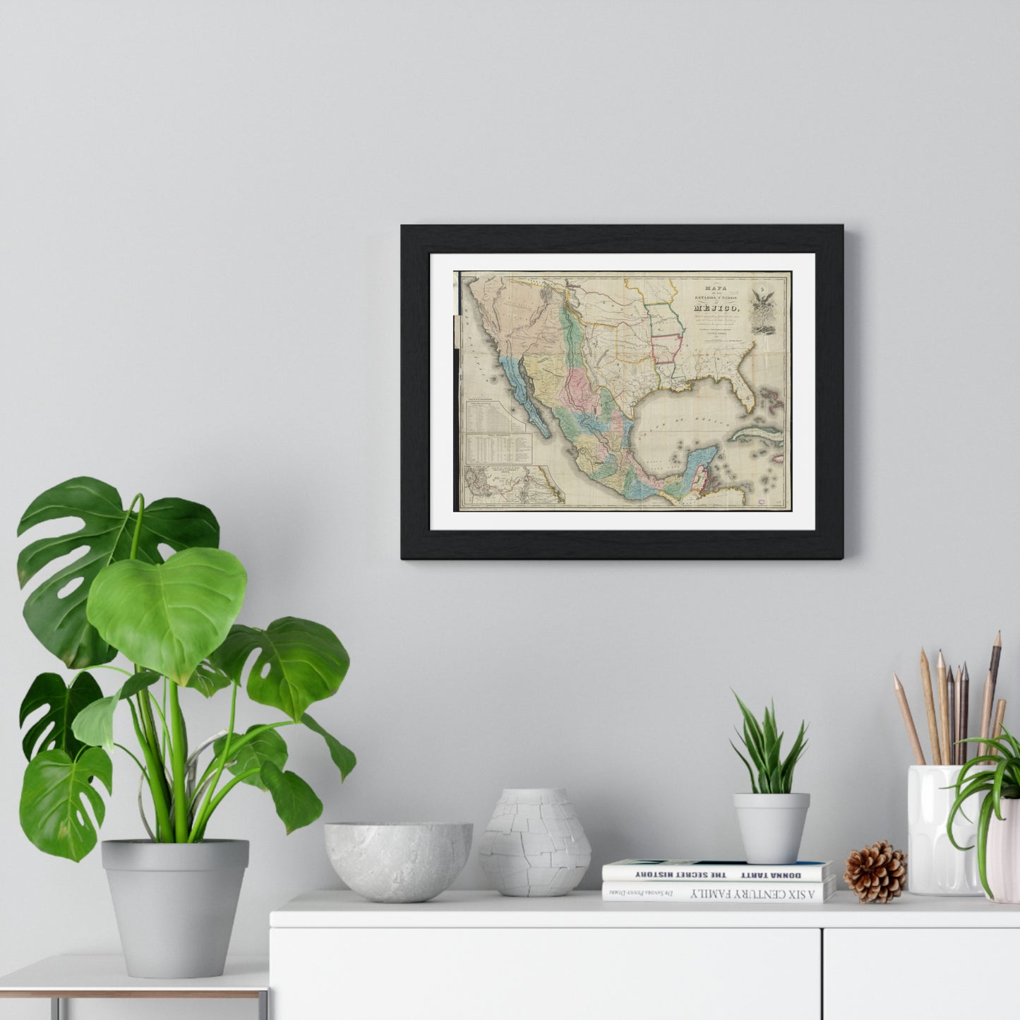 Mapa de los Estados Unidos de Méjico (1847) by John Disturnell, from the Original, Framed Art Print