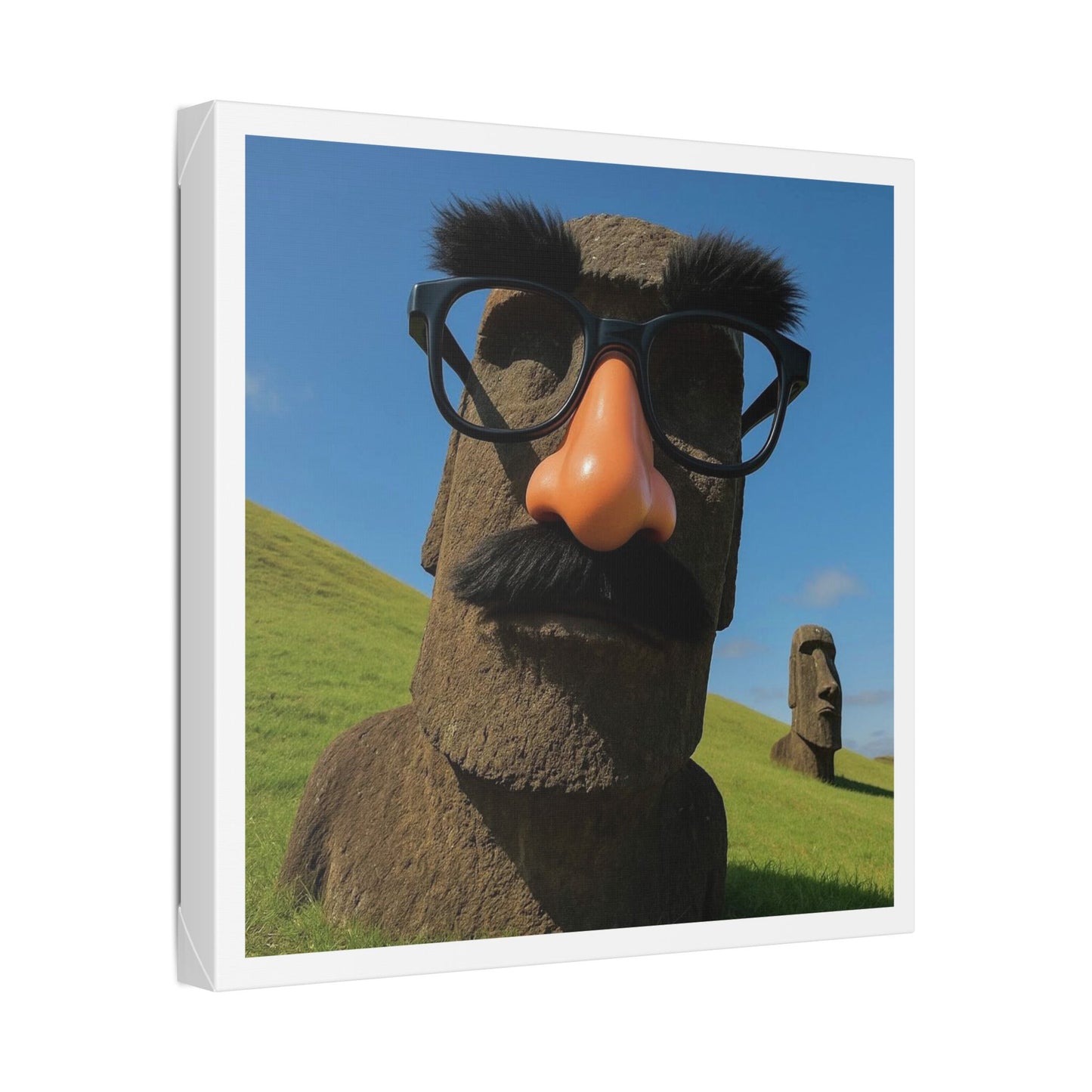 Moai Statues of Easter Island Seen on a Good Day II 'Designed by AI' Canvas Art Print