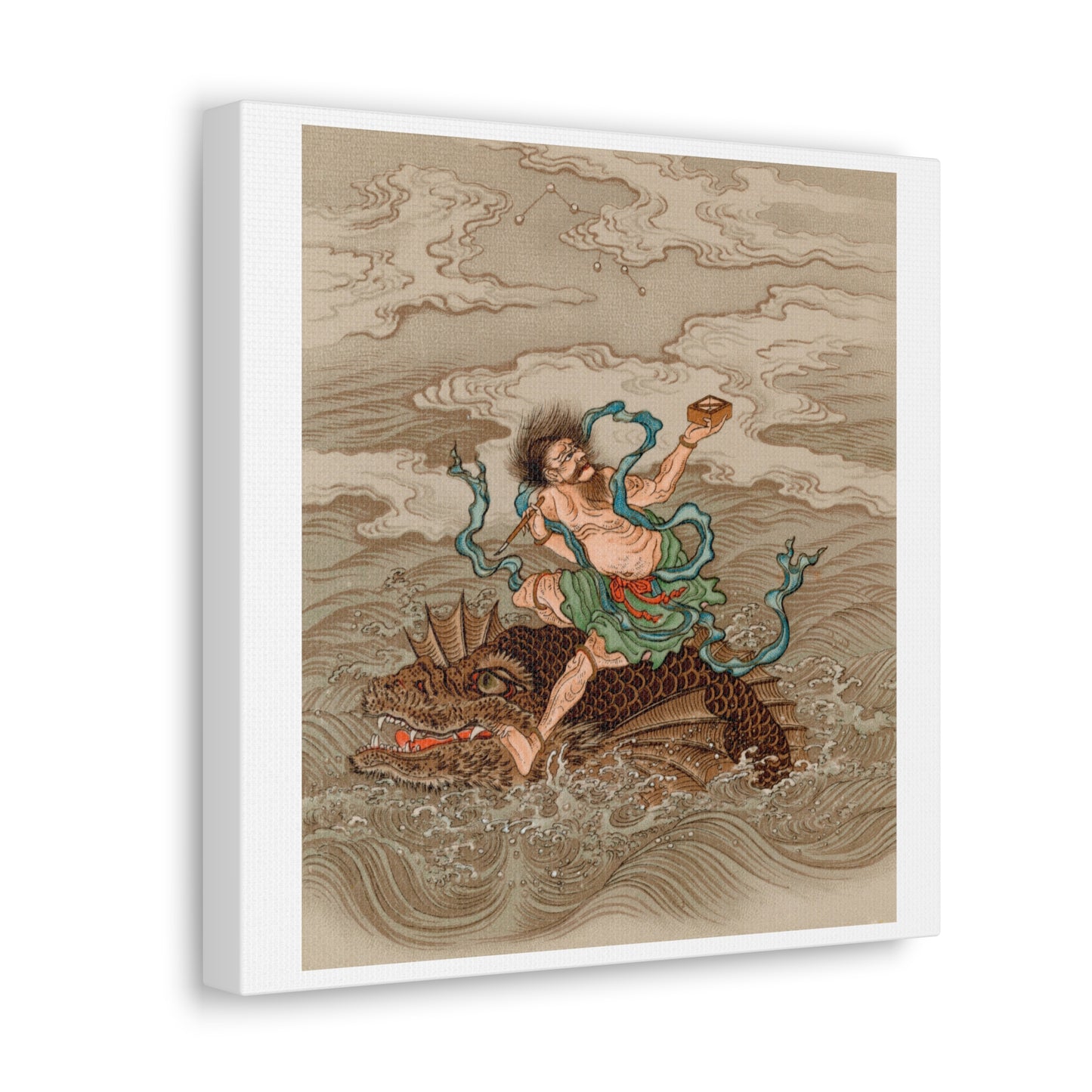 'Chinese Tales' Vintage Japanese Painting by G A Audsley, from the 1884 edition of 'The Ornamental Arts Of Japan' Print on Canvas