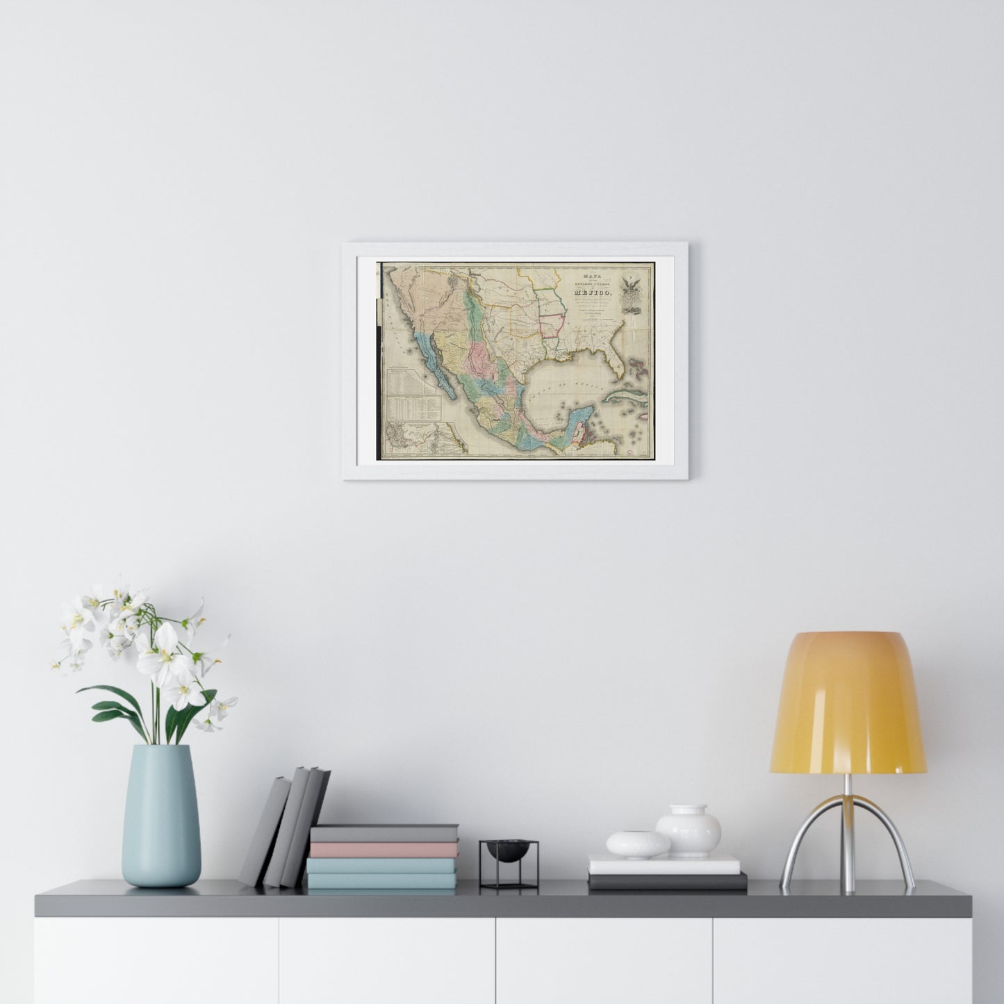 Mapa de los Estados Unidos de Méjico (1847) by John Disturnell, from the Original, Framed Art Print
