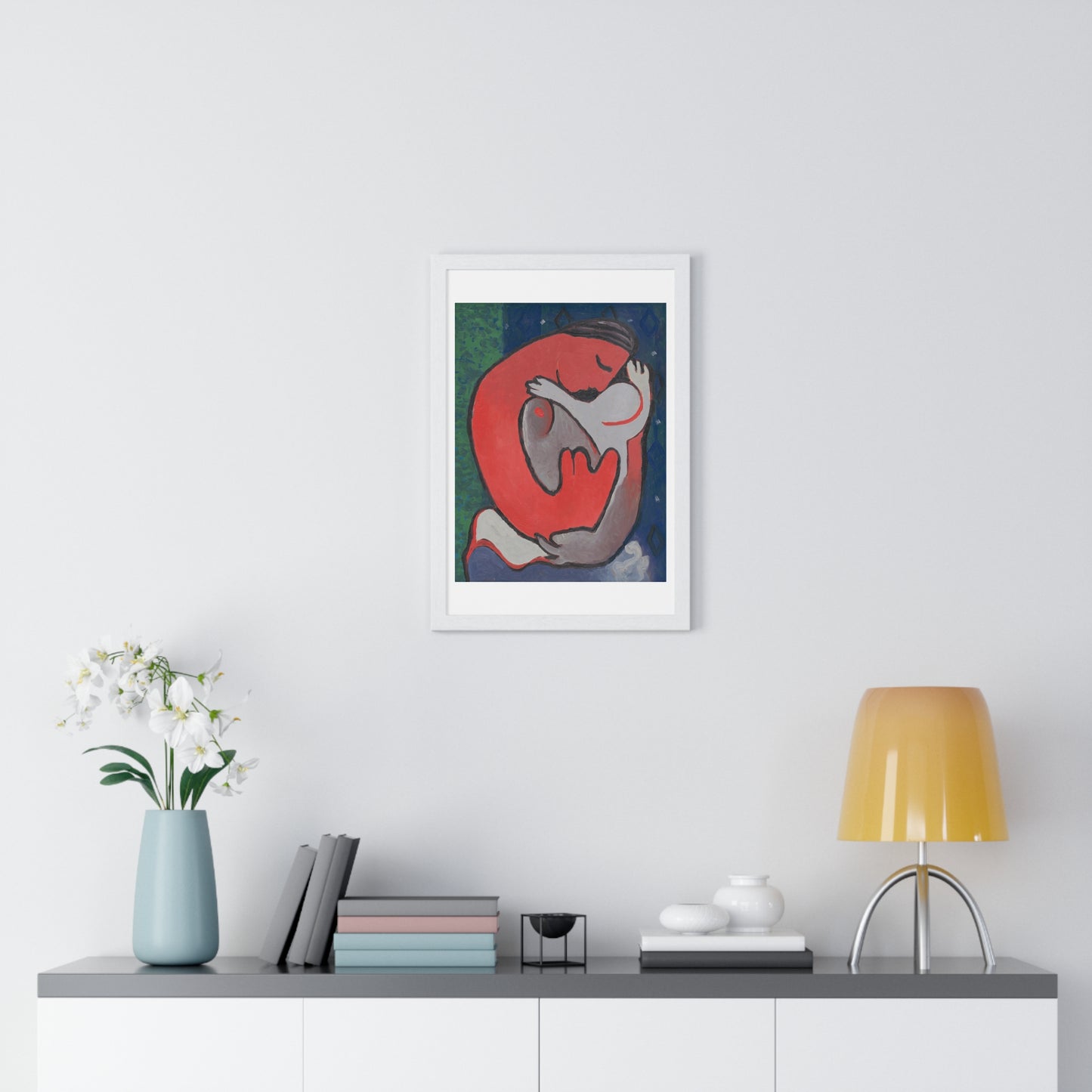 Mother's Embrace (1938) by Mikuláš Galanda, from the Original, Framed Art Print