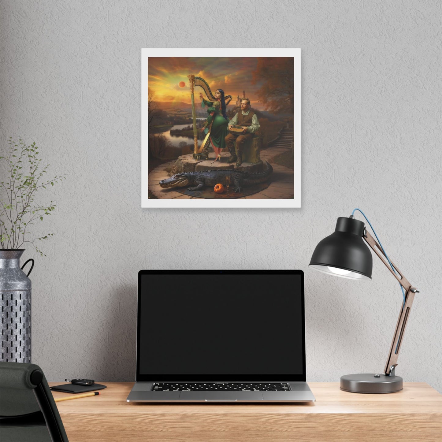 Duet, Surrealist Art 'Designed by AI' Canvas Art Print