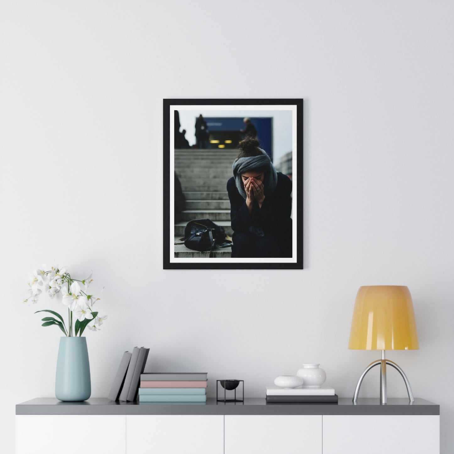 Raw Art Street Scene 'Designed by AI' Framed Art Print