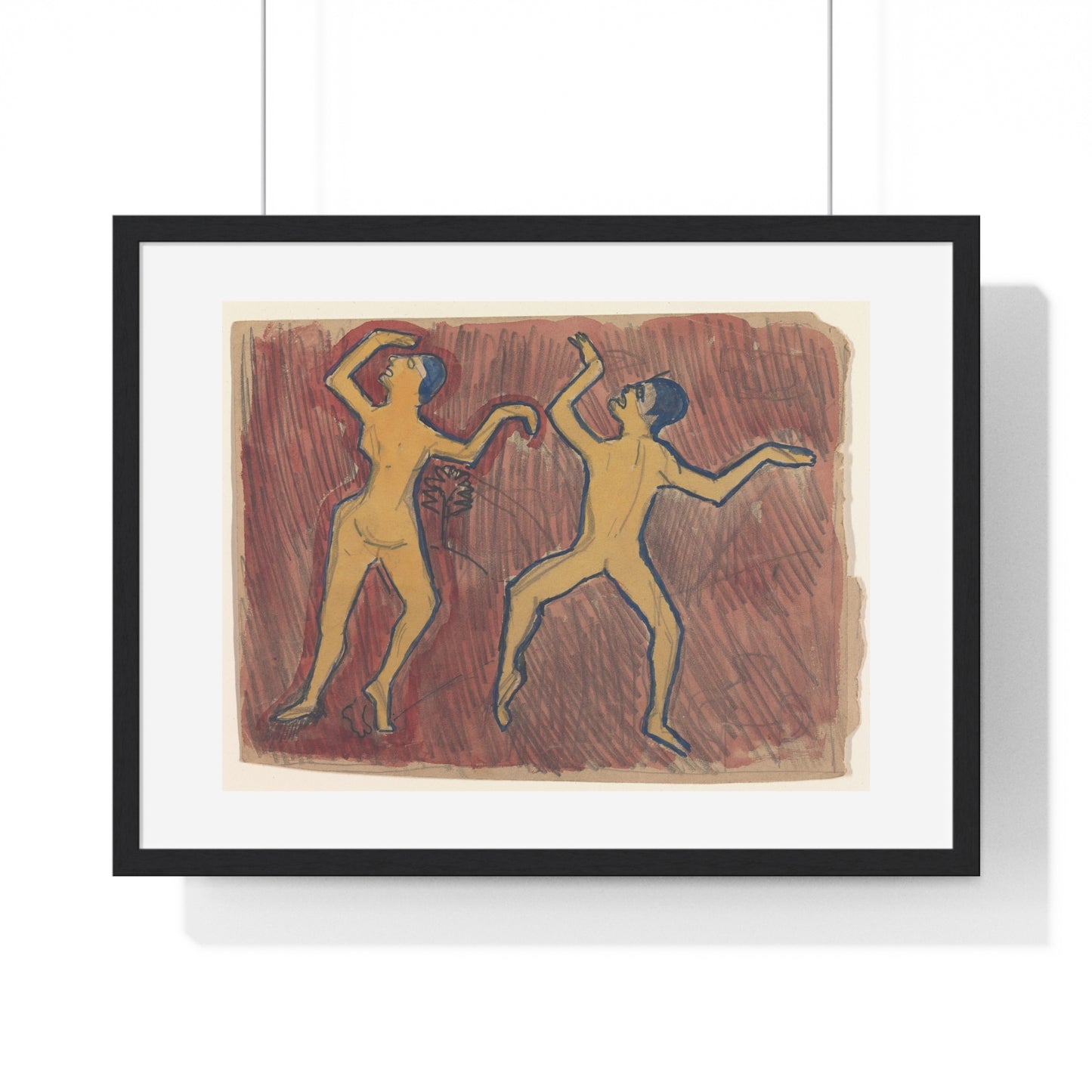 Study of Two Frenzied Dancers 'Cave of the Golden Calf' (1912) by Spencer Frederick Gore, from the Original, Framed Art Print