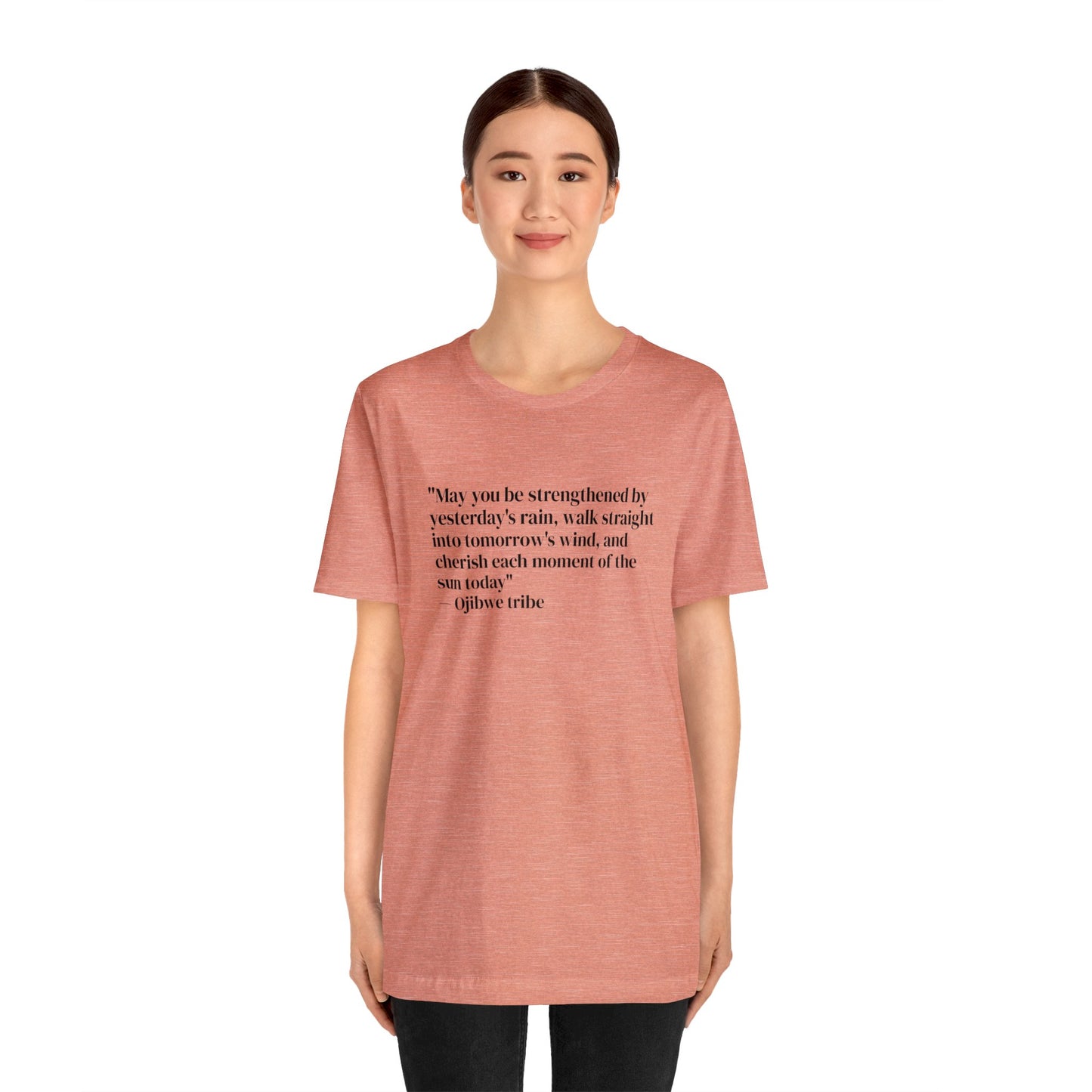 'Gratitude' Ojibwe Native American Tribe Quote, Soft Jersey T-Shirt