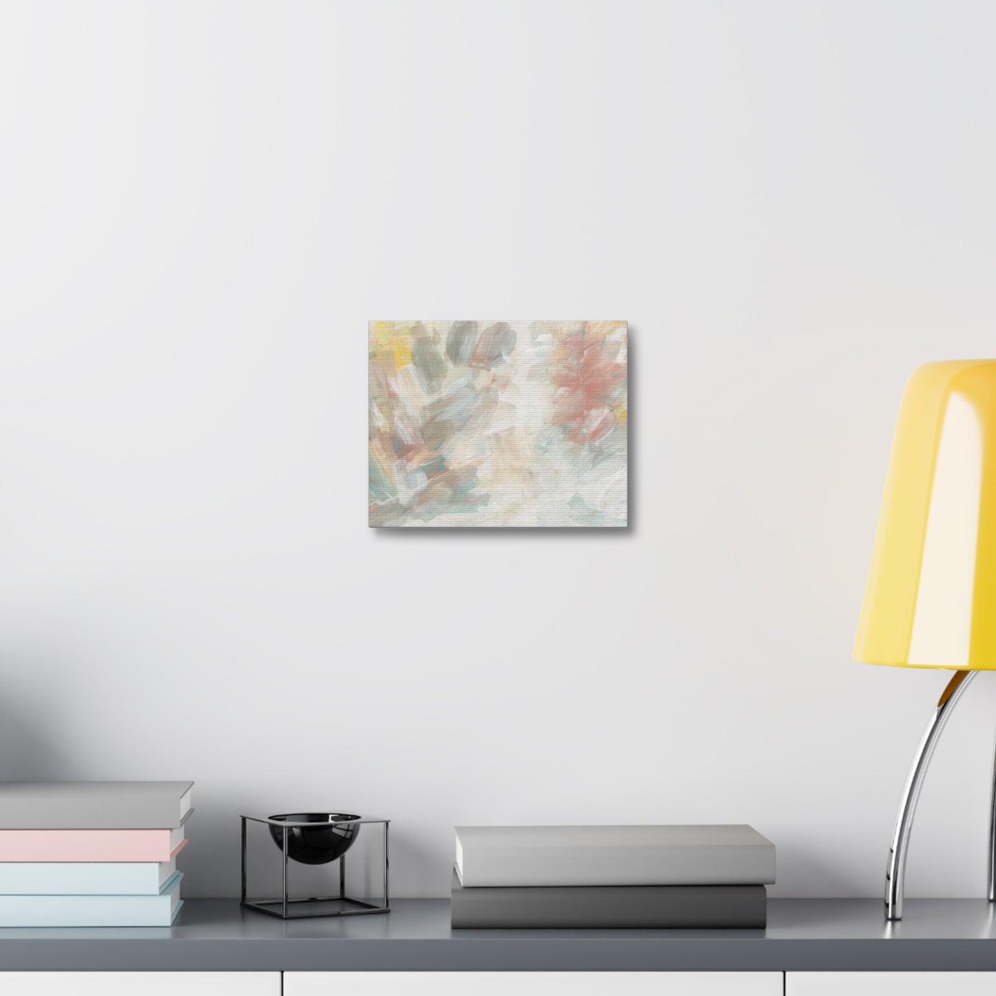 Acrylic Hand Drawn Smear Blot Abstract Art Print on Satin Canvas