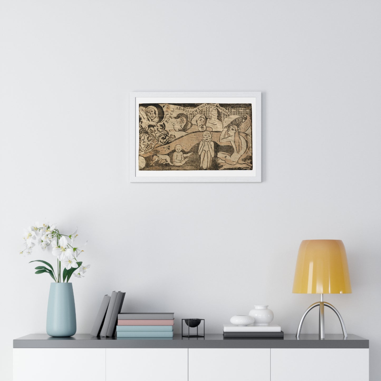 Soyez Amoureuses, Vous Serez Heureuses (Be Loving, and You Will be Happy), from the Suite of Late Wood-Block Prints by Paul Gauguin
