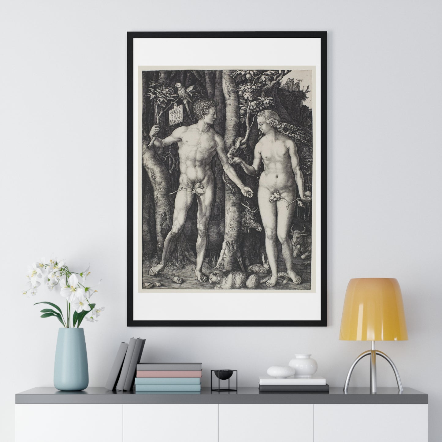 Adam and Eve (1504) by Albrecht Dürer from the Original, Framed Art Print