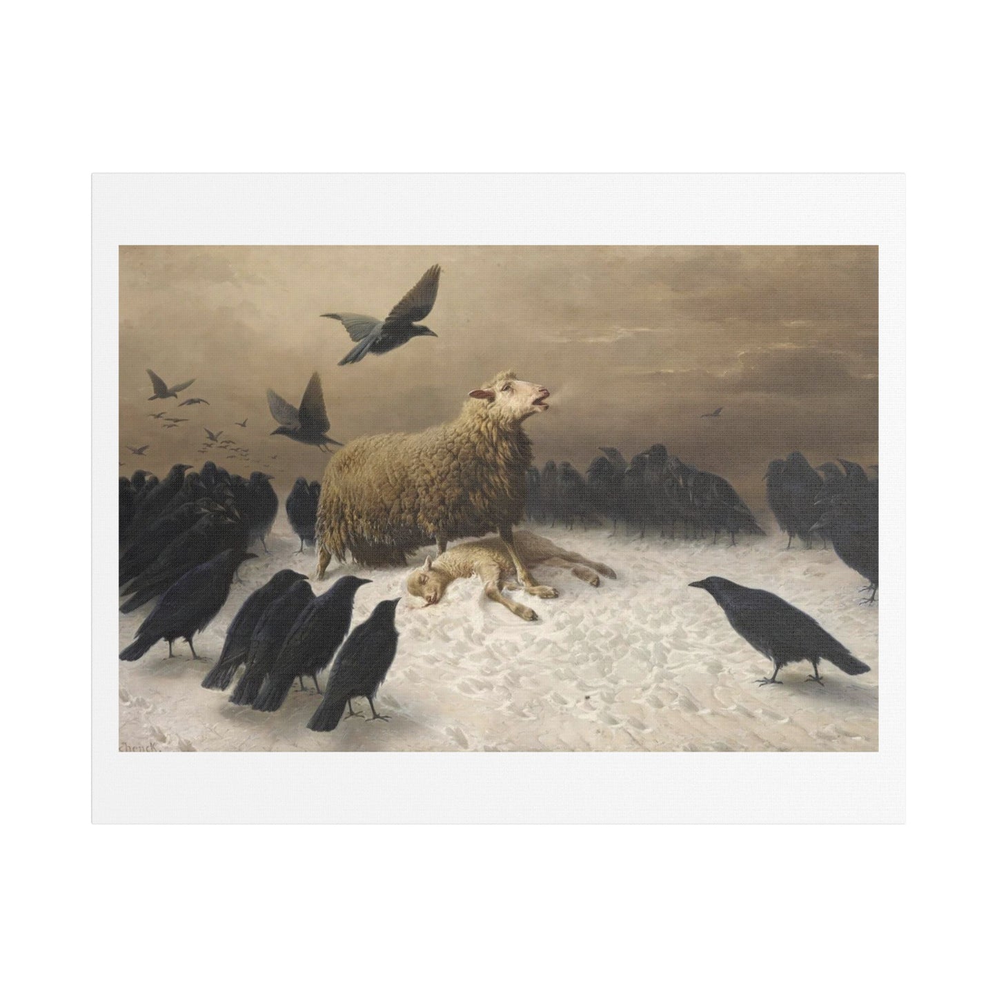 Anguish (1878) by August Friedrich Albrecht Schenck, from the Original, Print on Canvas