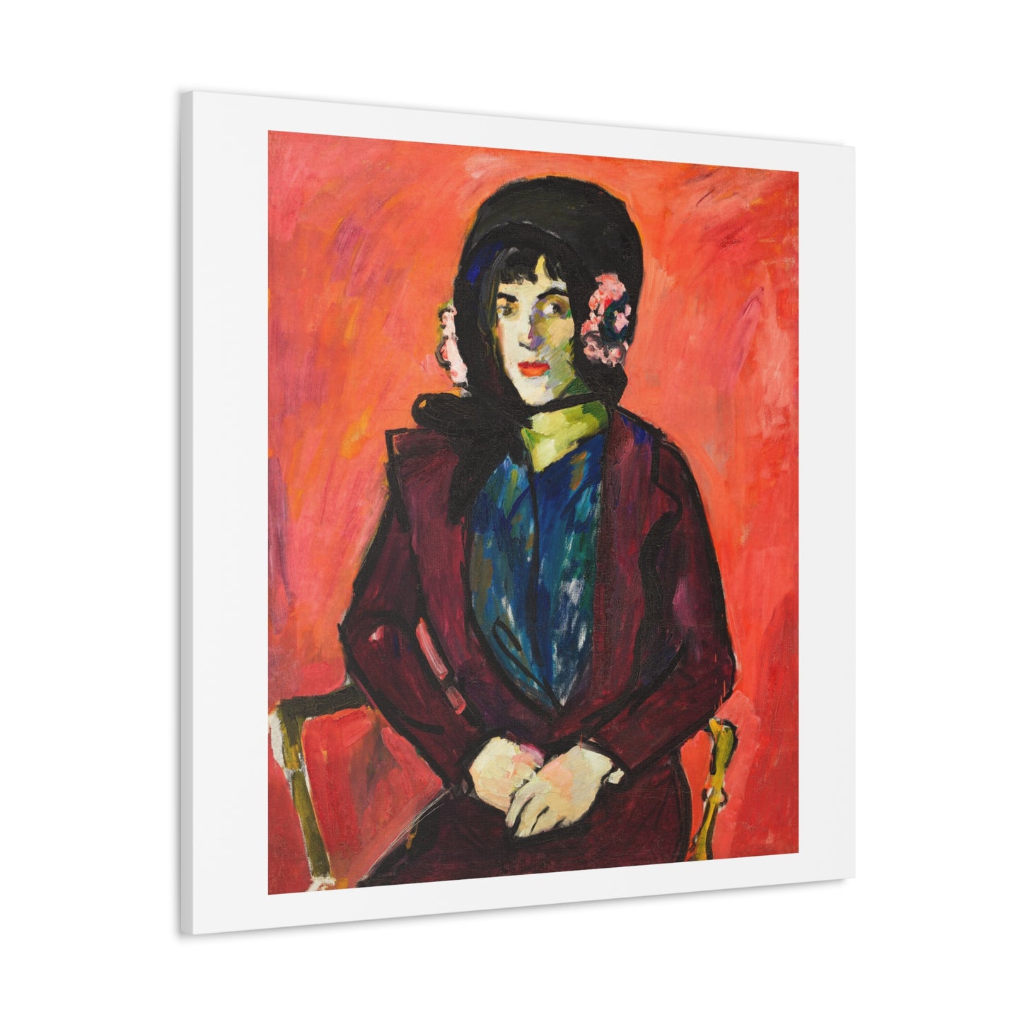 Portrait of a Girl (1909–1914) by Henry Lyman Sayen, from the Original, Print on Canvas