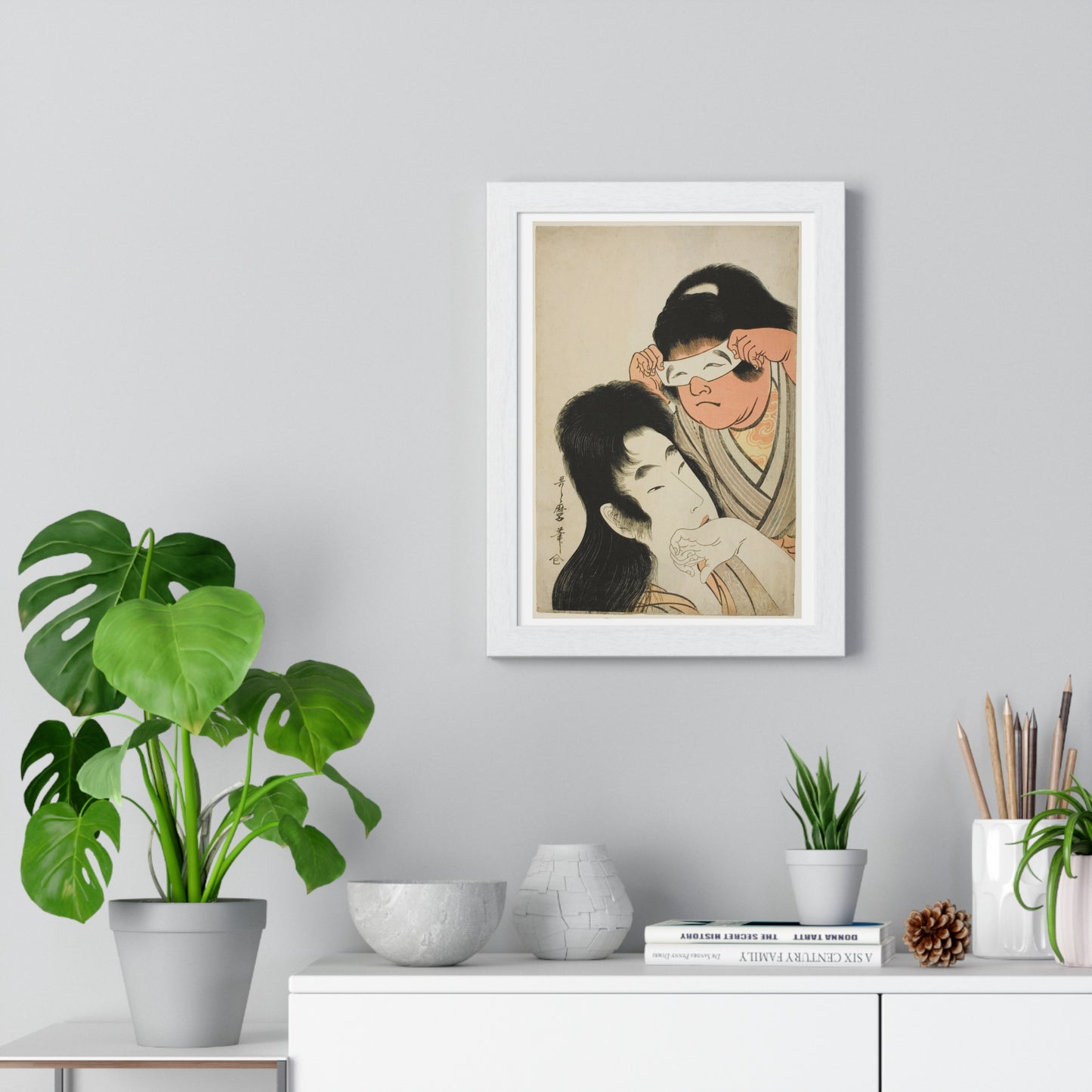 Yamauba with Kintaro Holding a Toy Mask (1794–1809) by Kitagawa Utamaro, from the Original, Framed Art Print