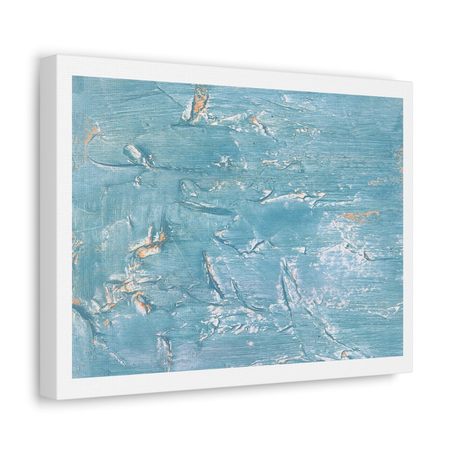 Abstract Blue Waves Watercolour, Art Print on Satin Canvas