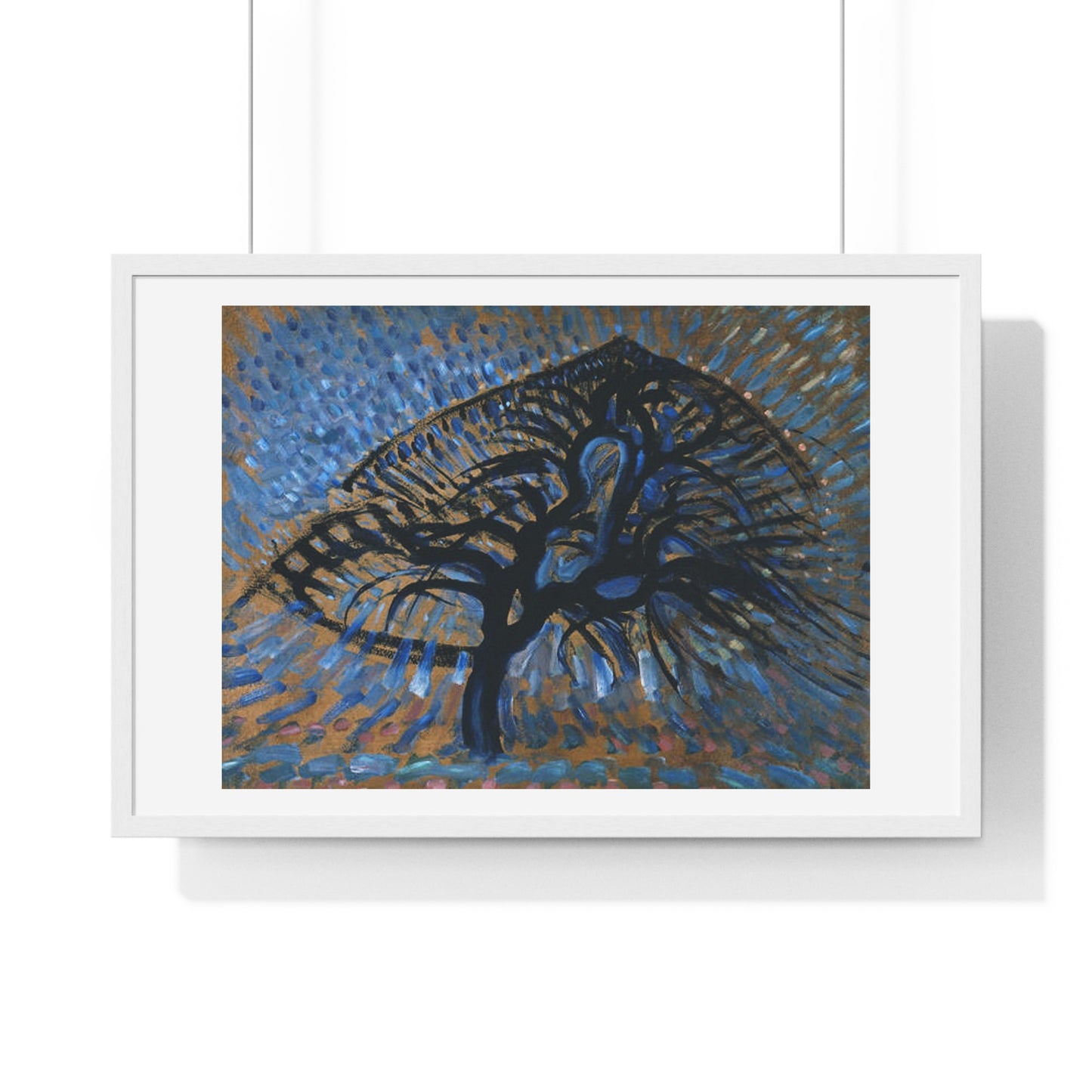 Apple Tree, Pointillist Version (1908–1909) by Piet Mondrian, from the Original, Framed Art Print