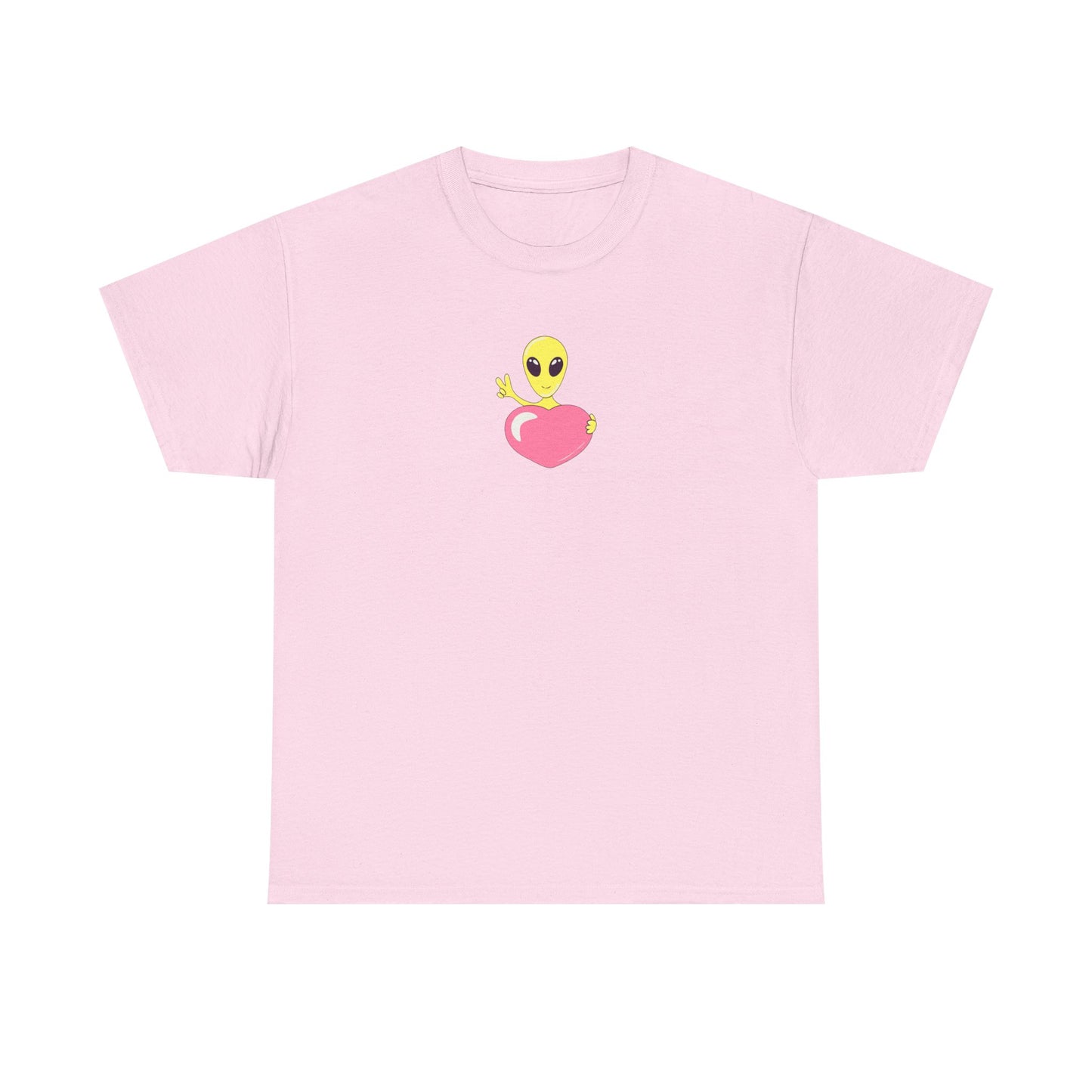 Alien Love Heart, Cartoon Art T-Shirt