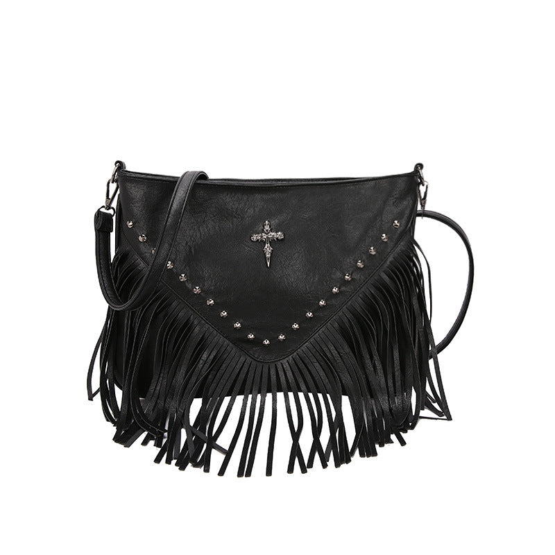 Women's Fashion Western-Style Tassel Leather Crossbody Bag