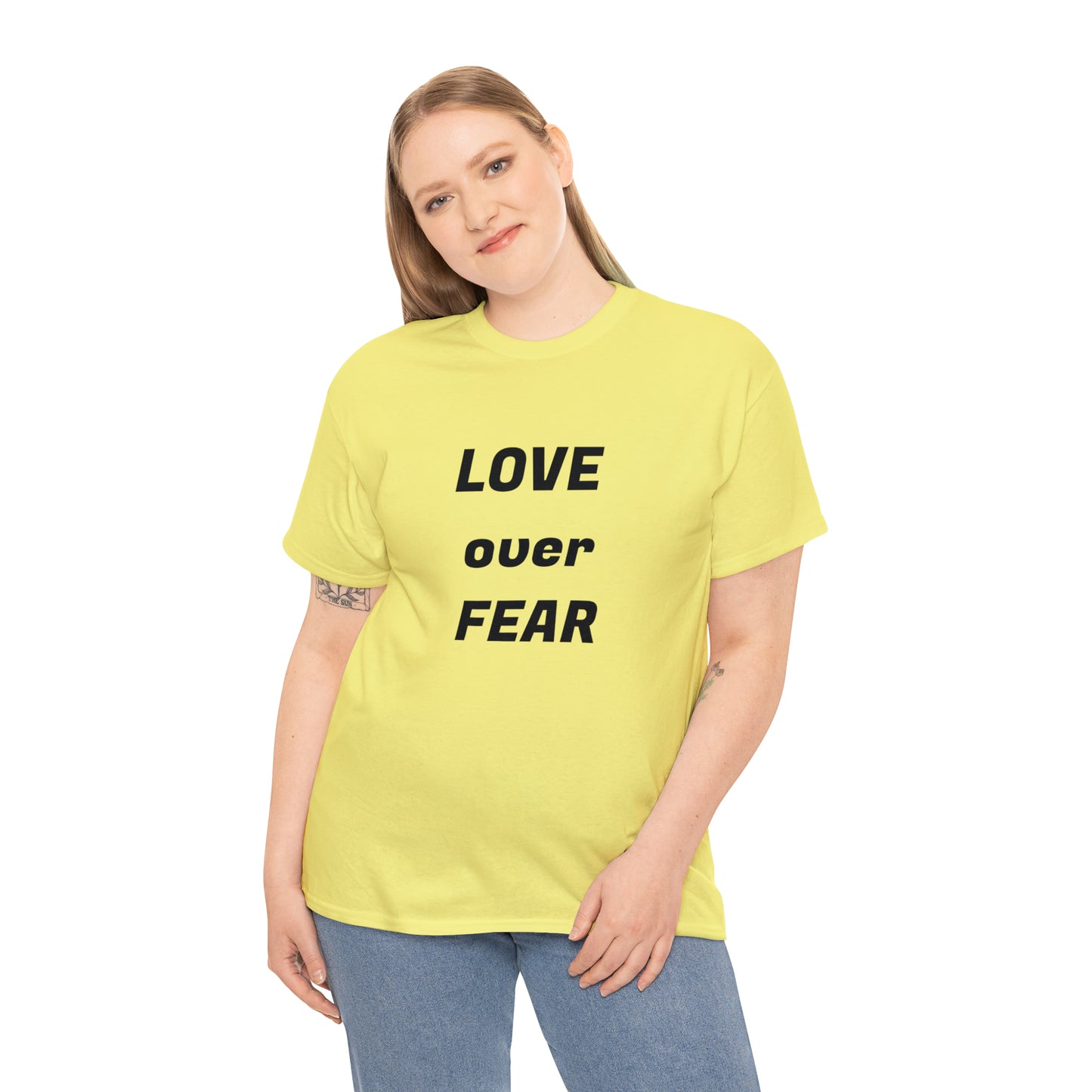 'Love Over Fear' Cotton T-Shirt