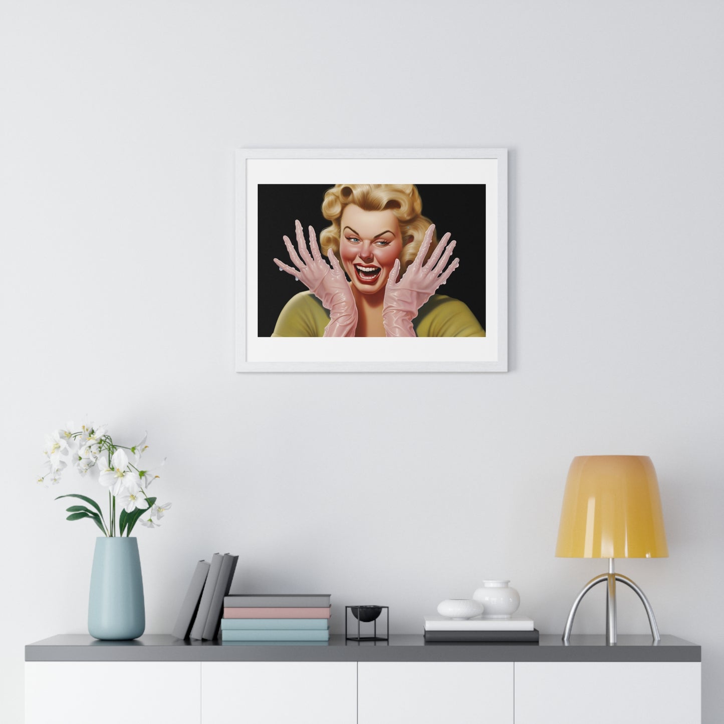 Hands That Do Dishes, Americana Art 'Designed by AI' Framed Print