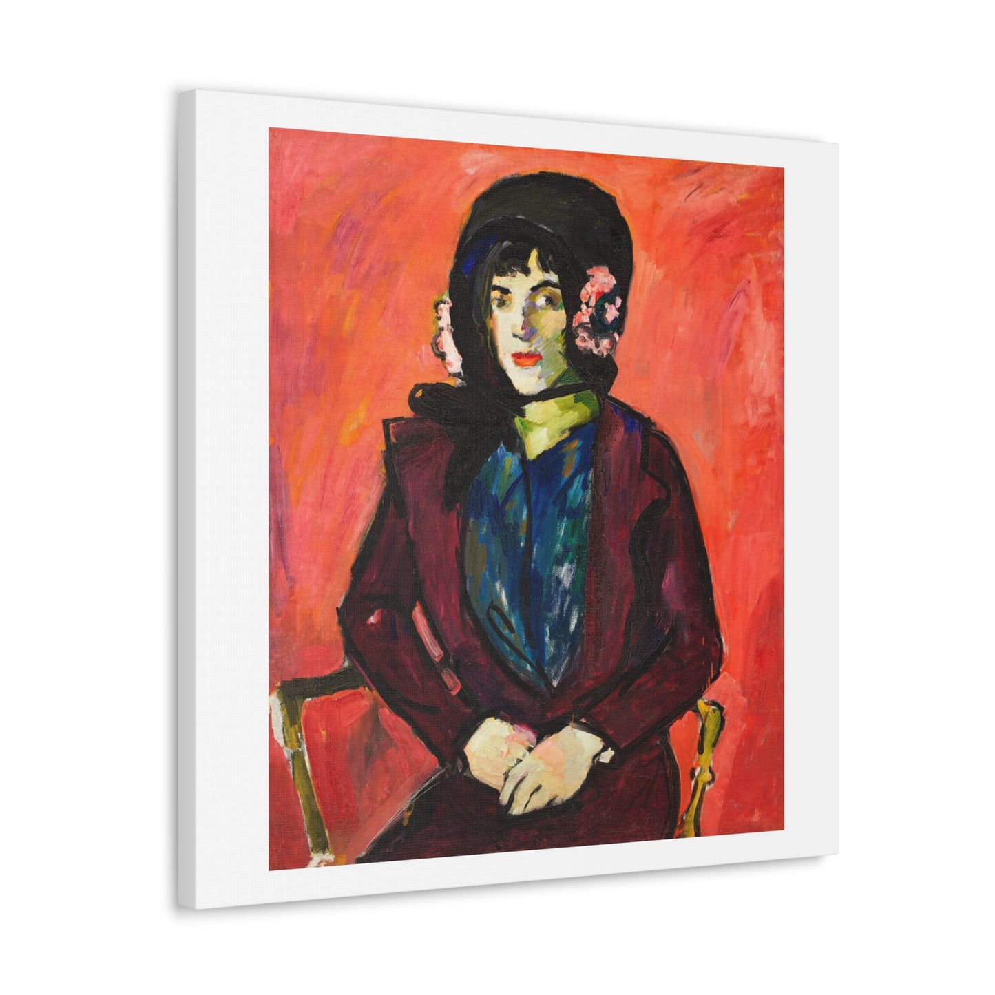 Portrait of a Girl (1909–1914) by Henry Lyman Sayen, from the Original, Print on Canvas