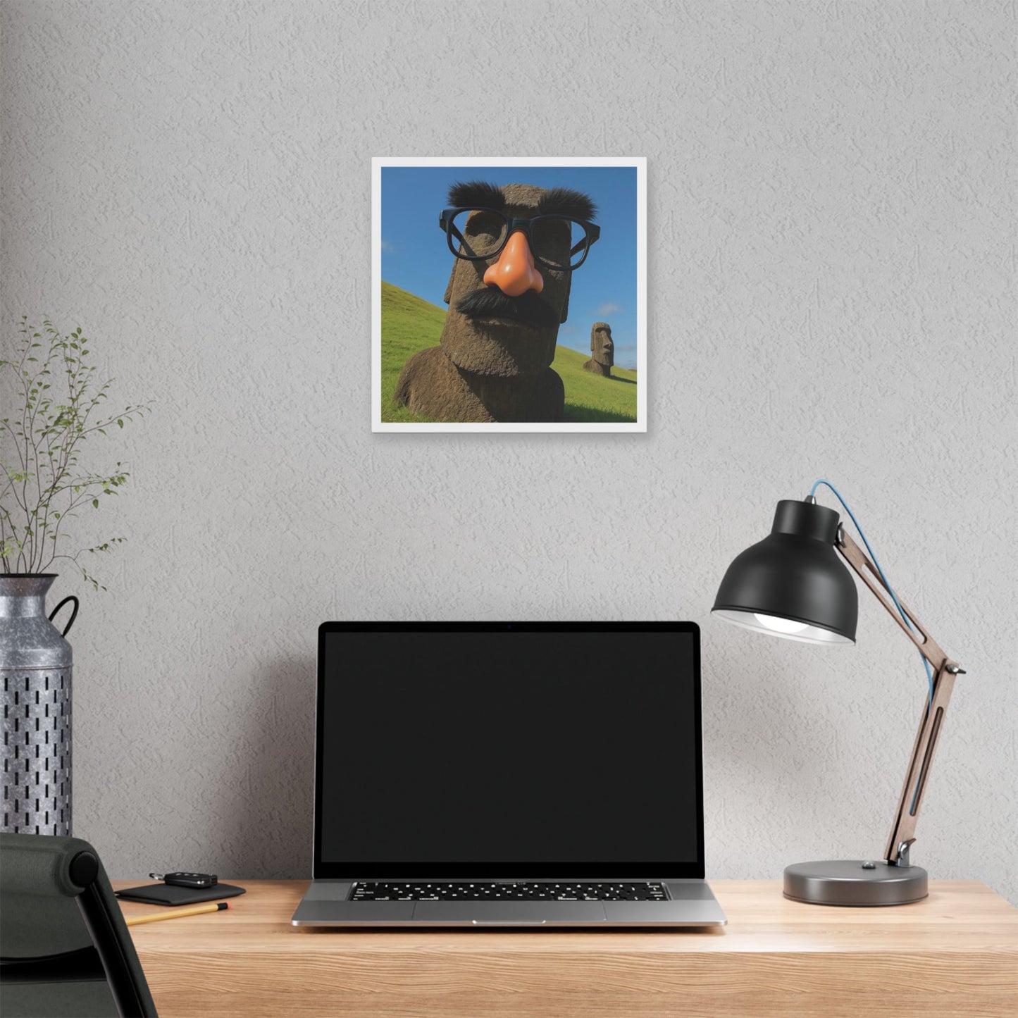 Moai Statues of Easter Island Seen on a Good Day II 'Designed by AI' Canvas Art Print