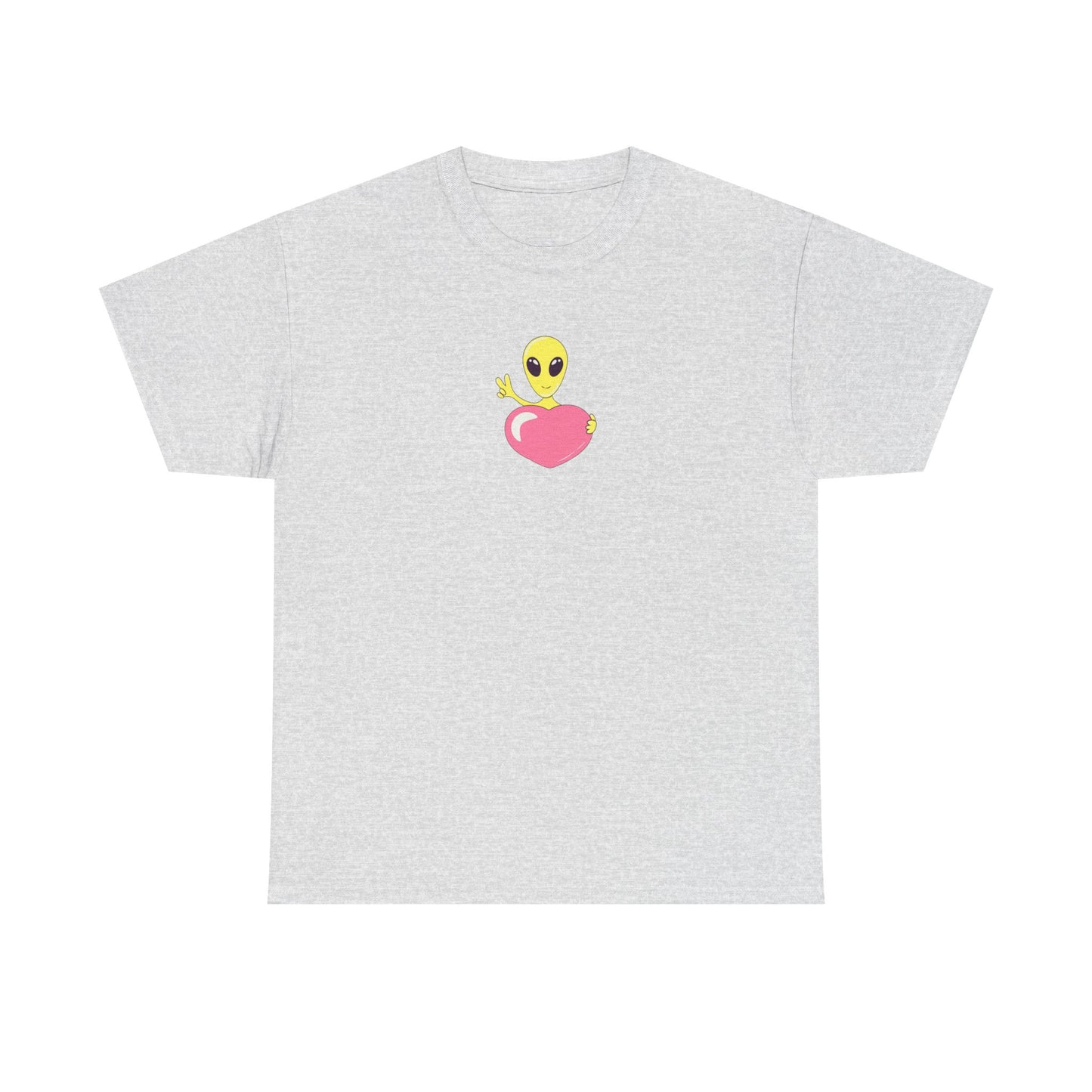 Alien Love Heart, Cartoon Art T-Shirt