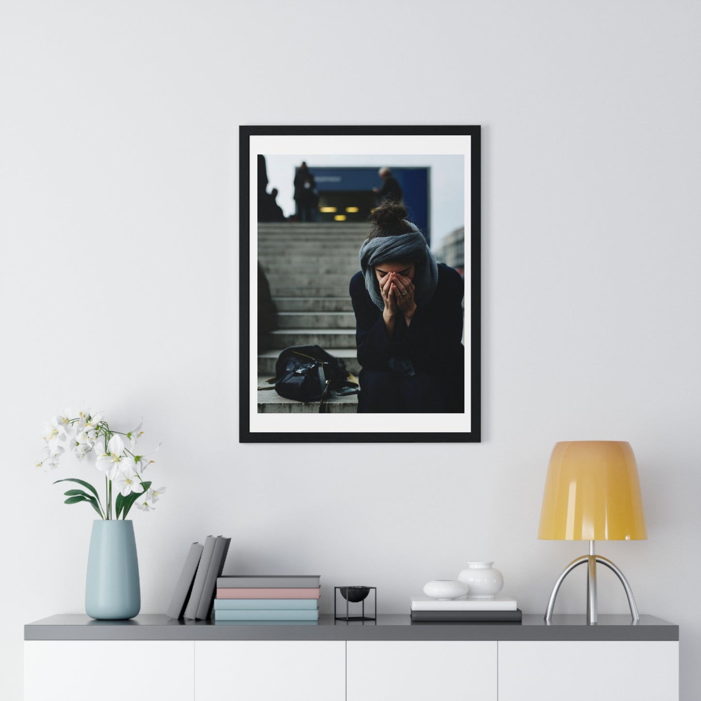 Raw Art Street Scene 'Designed by AI' Framed Art Print