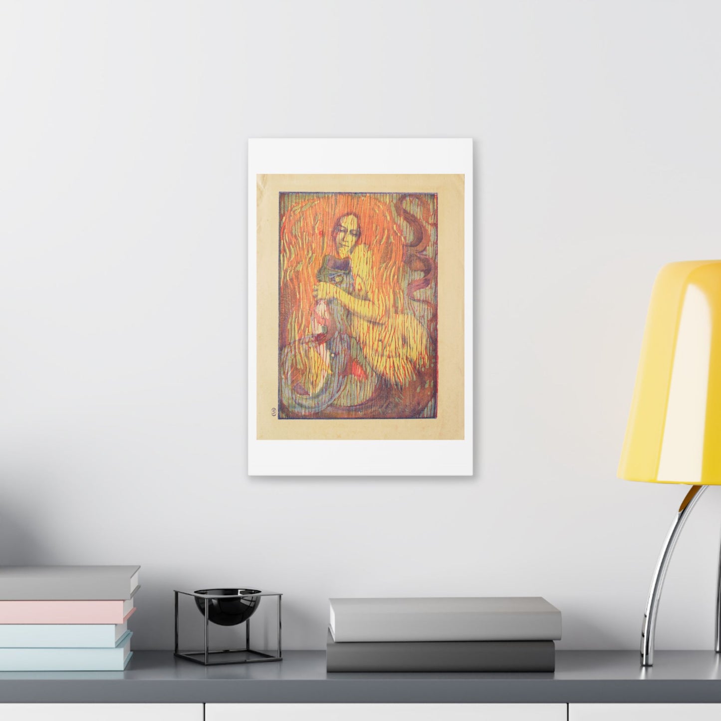 Playful Mermaid (1897) by Paul Herrmann, from the Original, Canvas Art Print