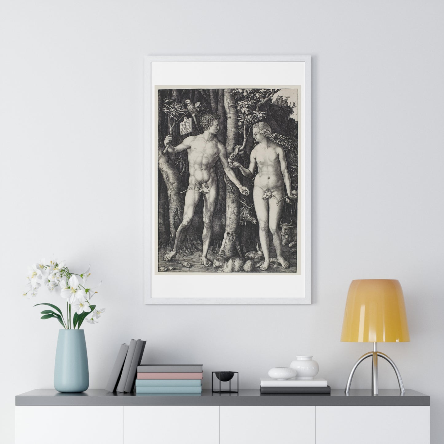 Adam and Eve (1504) by Albrecht Dürer from the Original, Framed Art Print