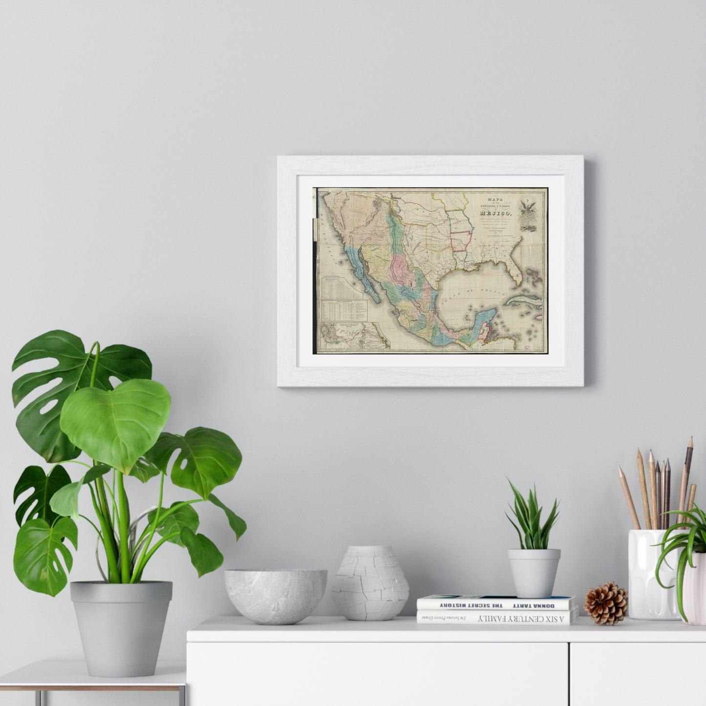 Mapa de los Estados Unidos de Méjico (1847) by John Disturnell, from the Original, Framed Art Print