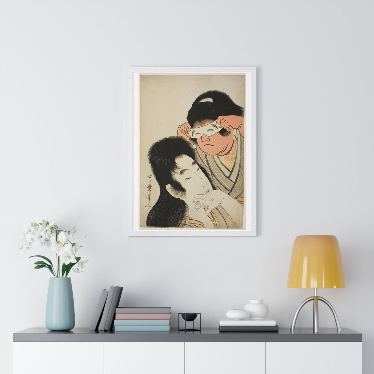 Yamauba with Kintaro Holding a Toy Mask (1794–1809) by Kitagawa Utamaro, from the Original, Framed Art Print