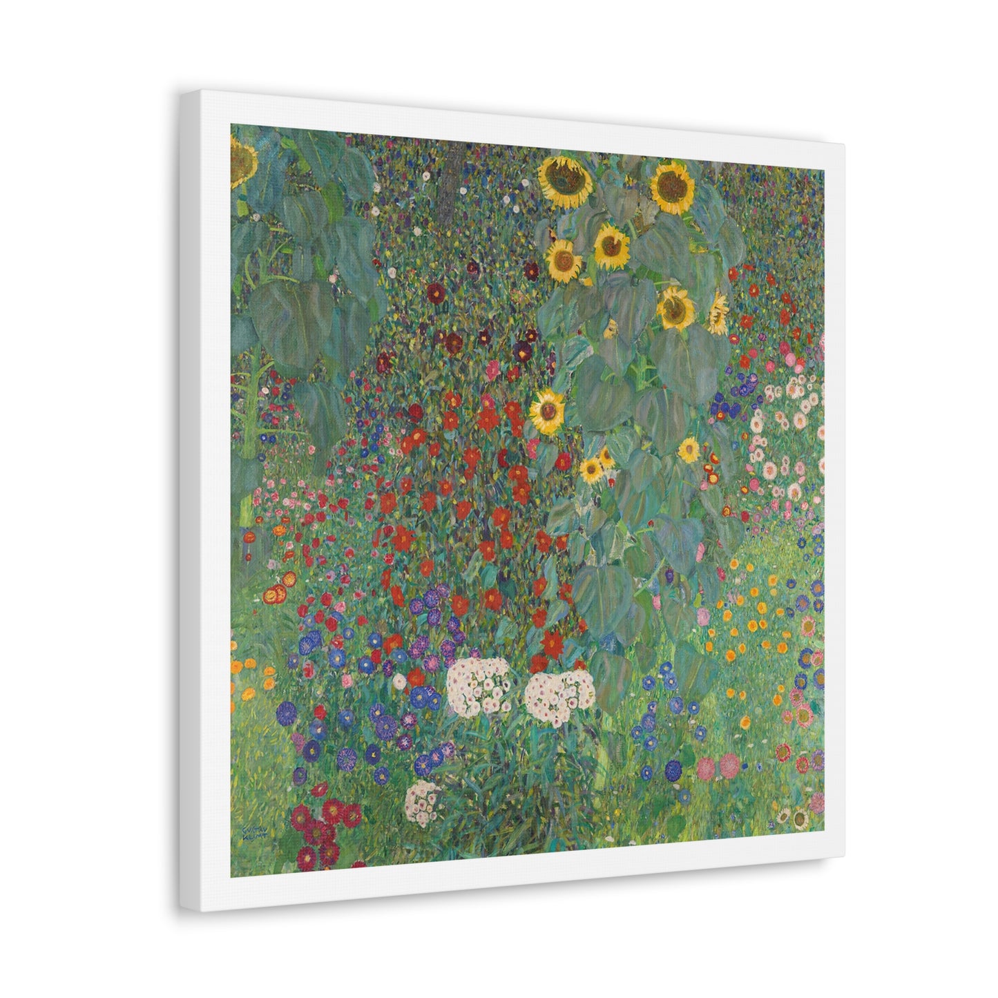 Farm Garden with Sunflowers (1907) by Gustav Klimt, from the Original, Art Print on Canvas