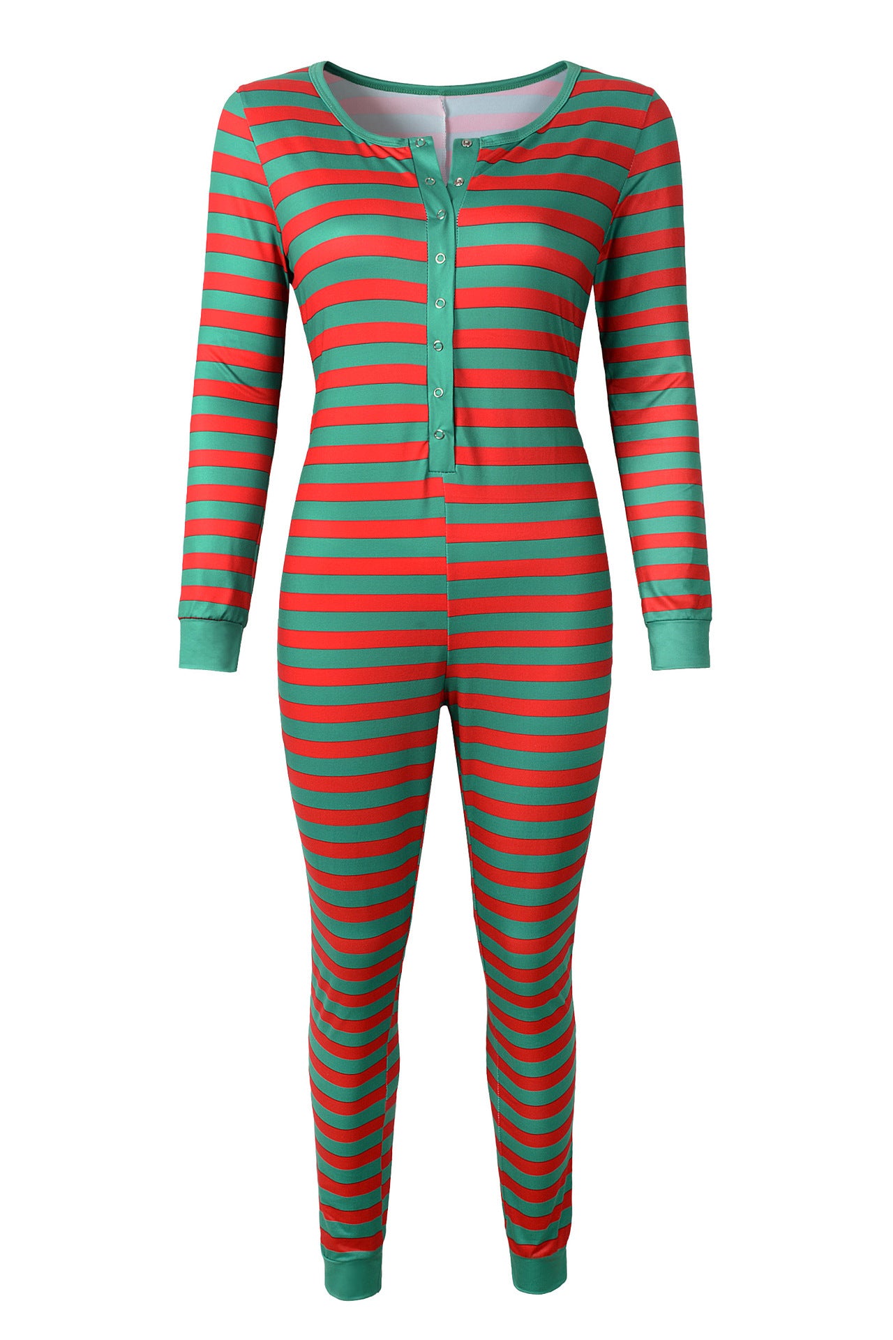 Vibrant Striped Homewear Rompers, Long Sleeve Jumpsuit