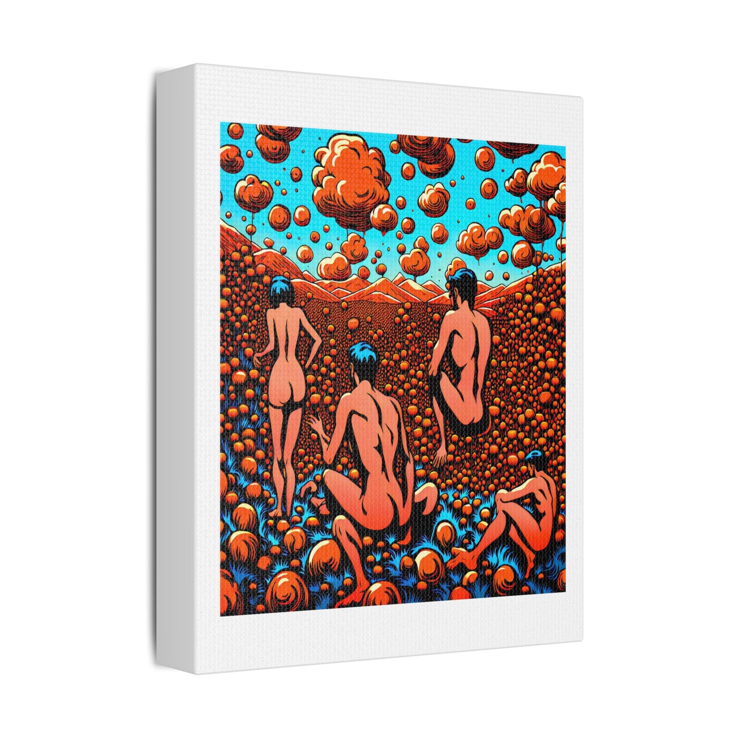Humans Living in Bubbles of Consciousness 'Designed by AI', Art Print on Canvas