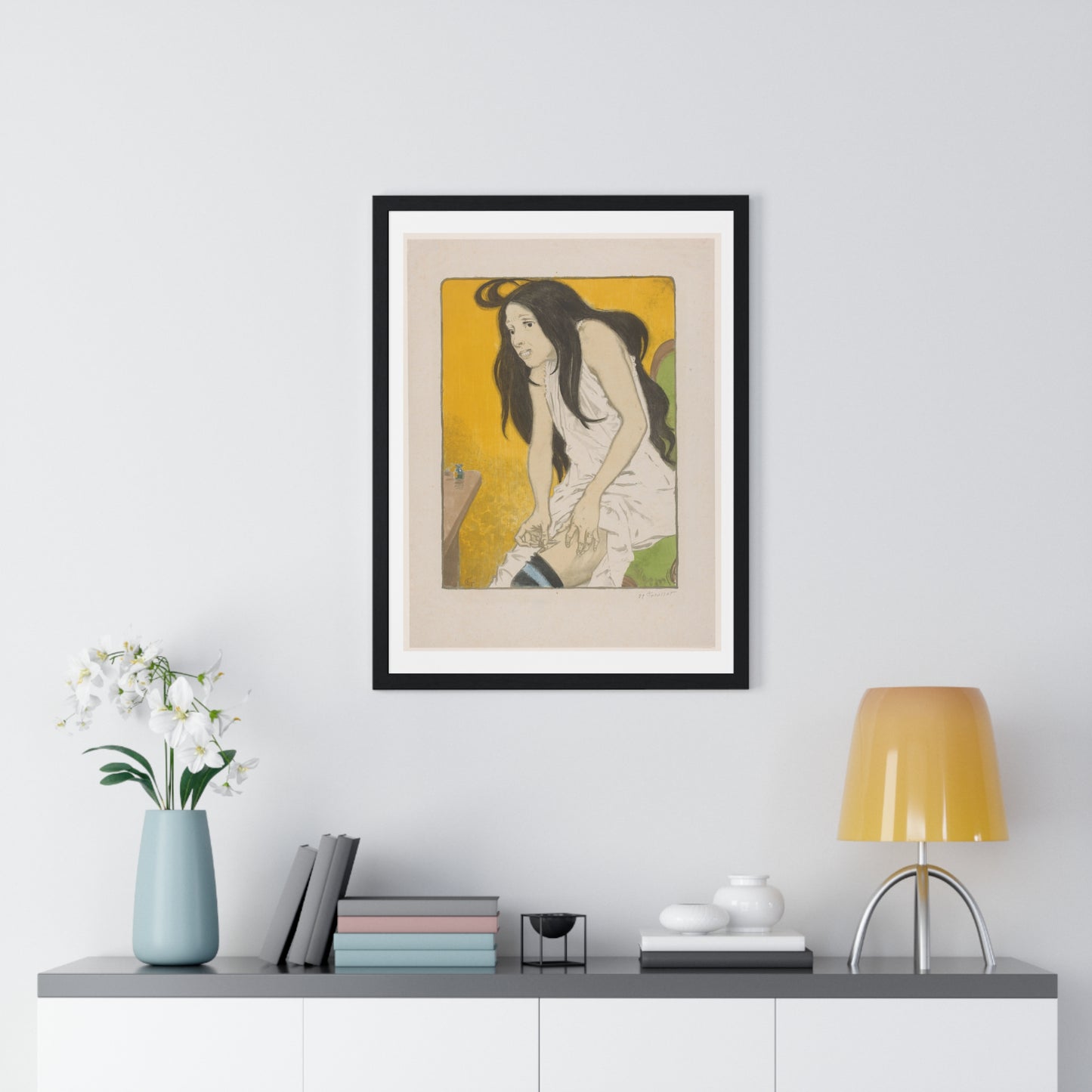 Morfineverslaafde Vrouw (1897) by Eugène Grasset, from the Original, Framed Art Print